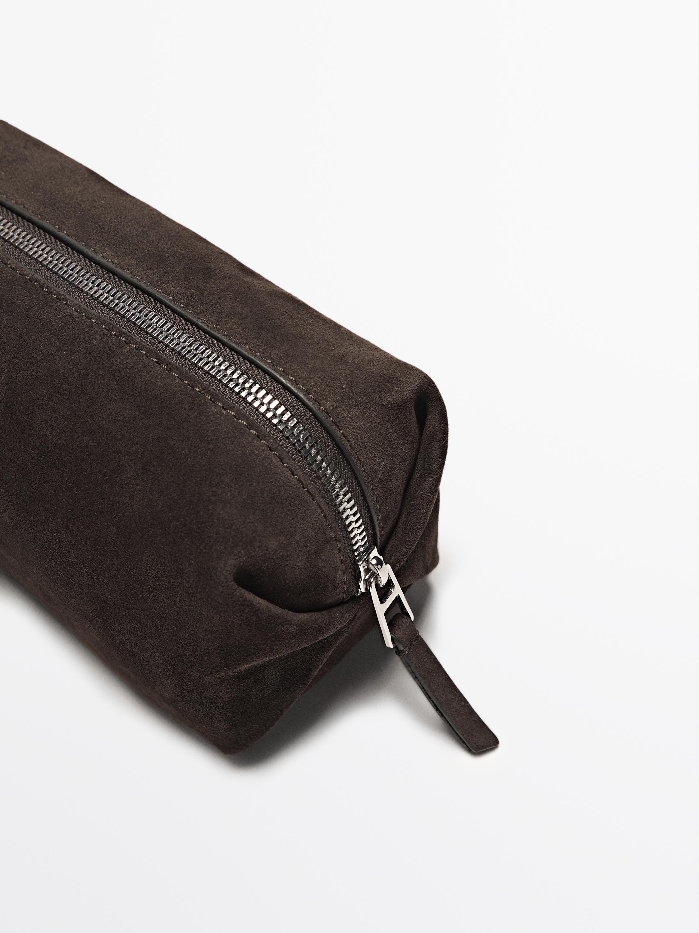 Nécessaire in pelle scamosciata