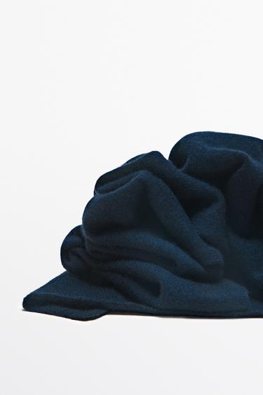 100% cashmere fine-knit scarf — NAVY BLUE 4