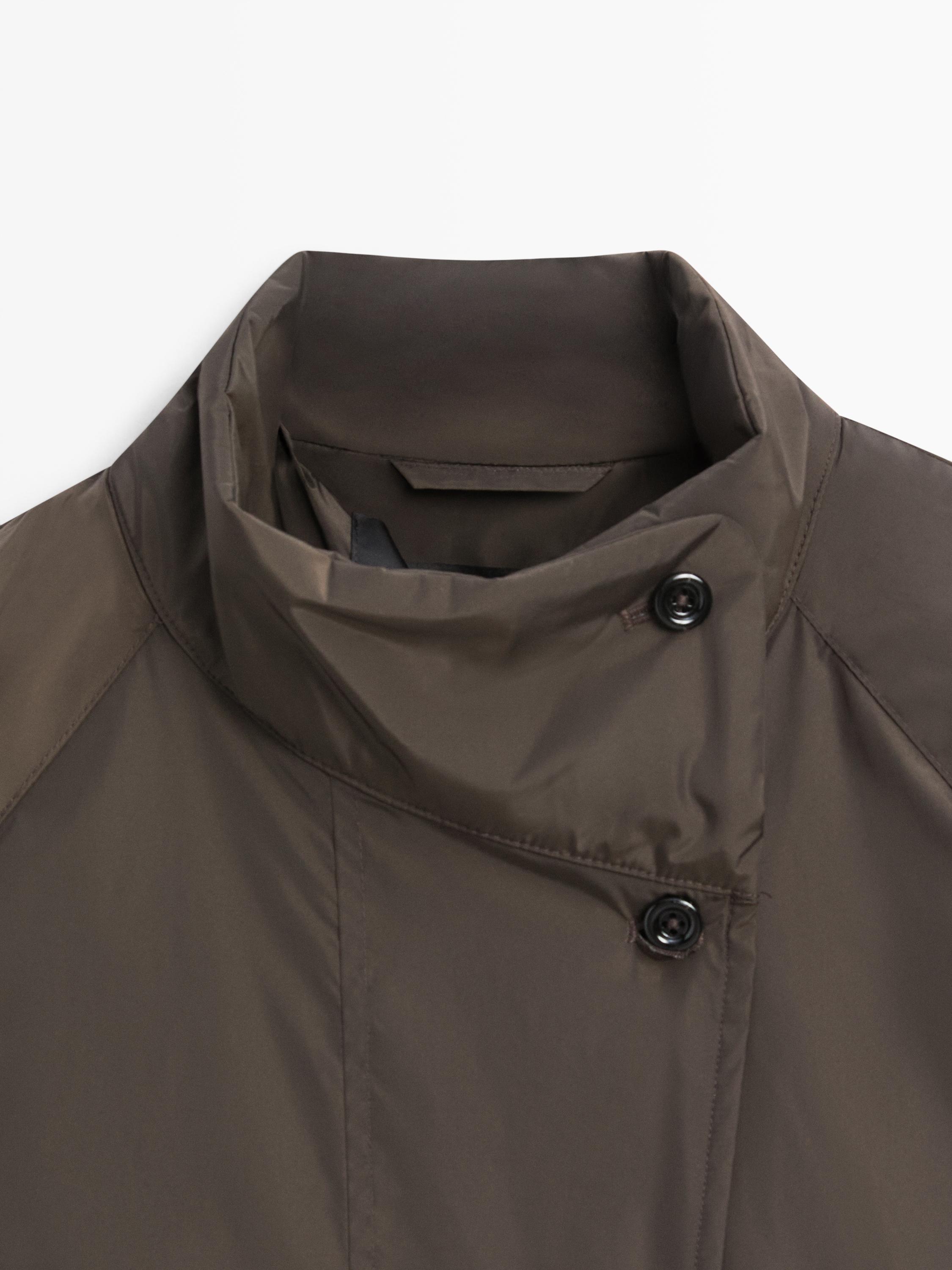 Long puffer jacket — BROWN