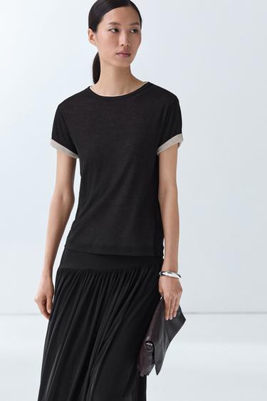 Double-layer short sleeve T-shirt — BLACK 3