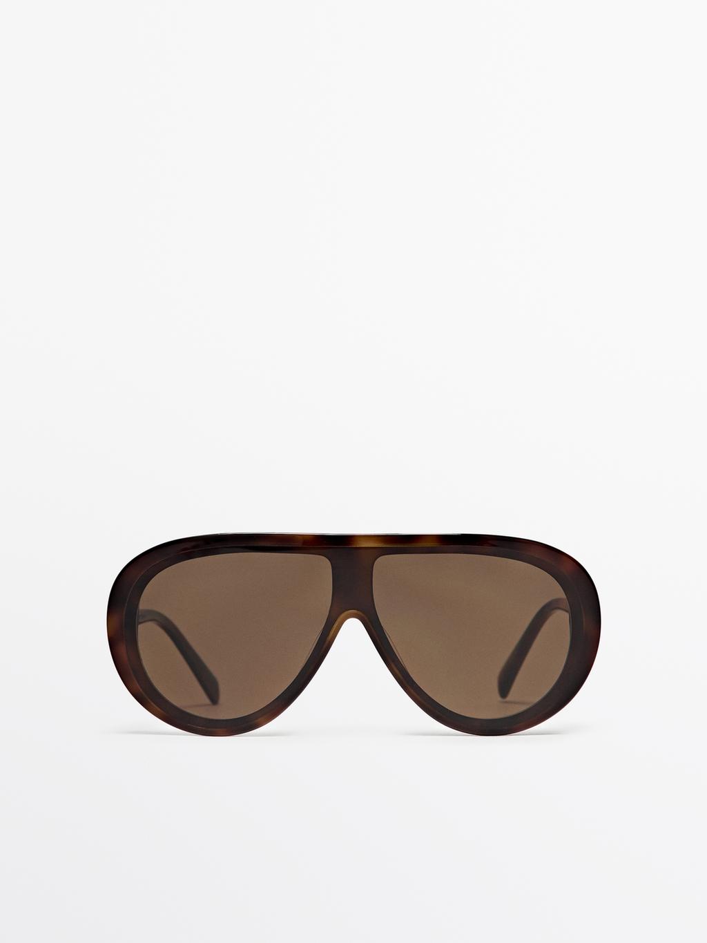 Massimo Dutti Tortoiseshell-effect aviator sunglasses