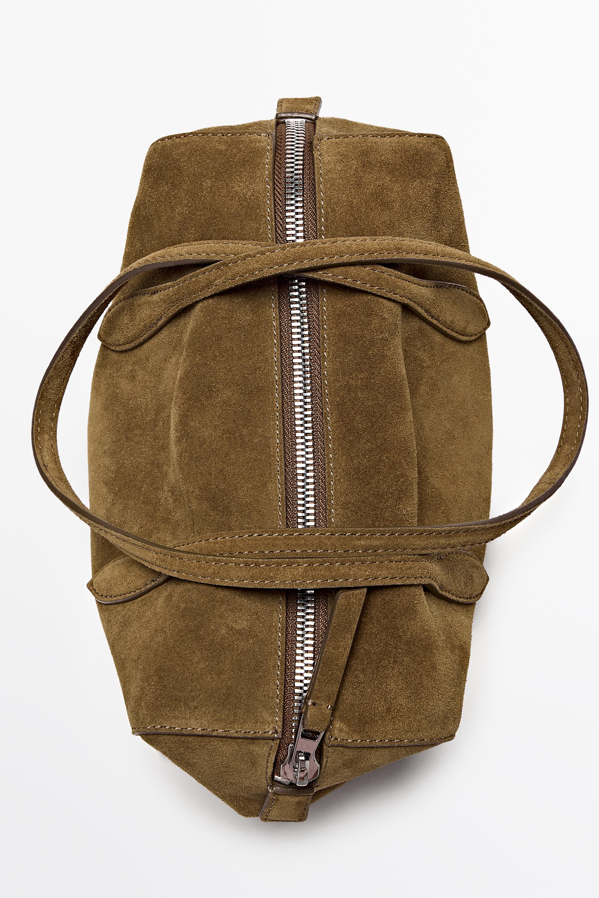 Massimo Dutti Süet deri mini satchel çanta görsel 4