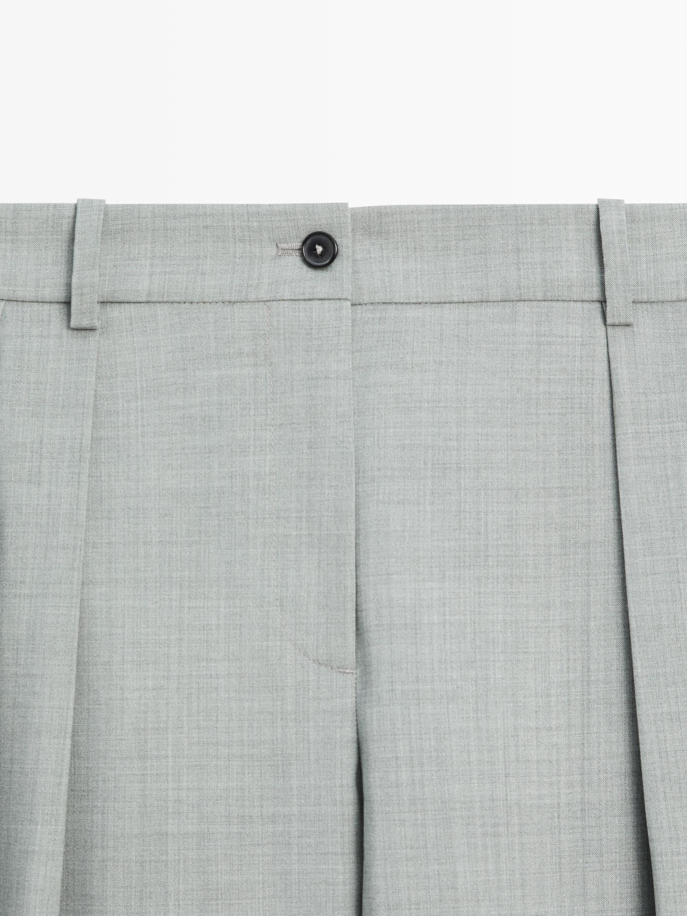 Flowing trousers with darts — BLUISH GREY