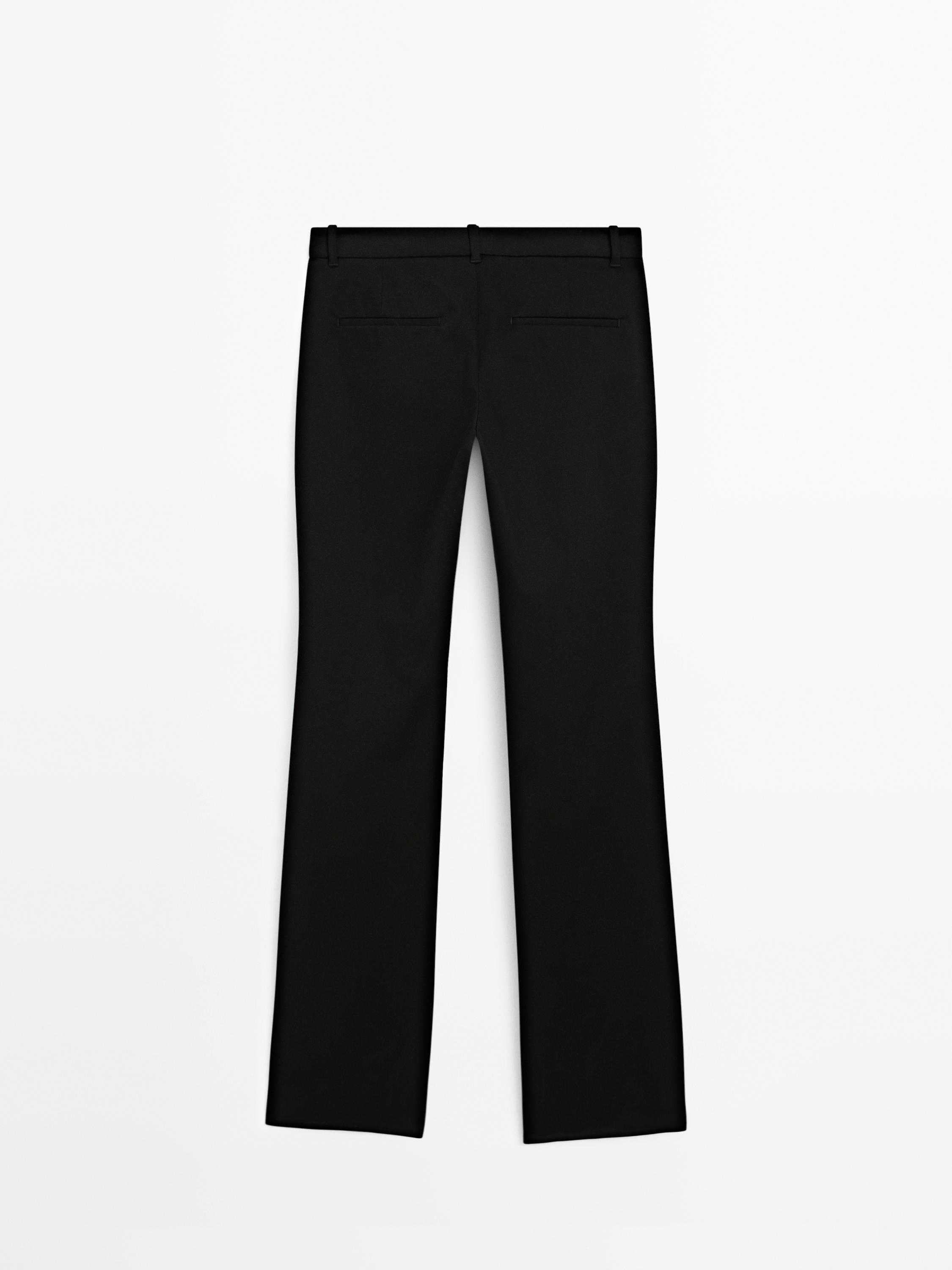 Low-rise slim fit flared trousers