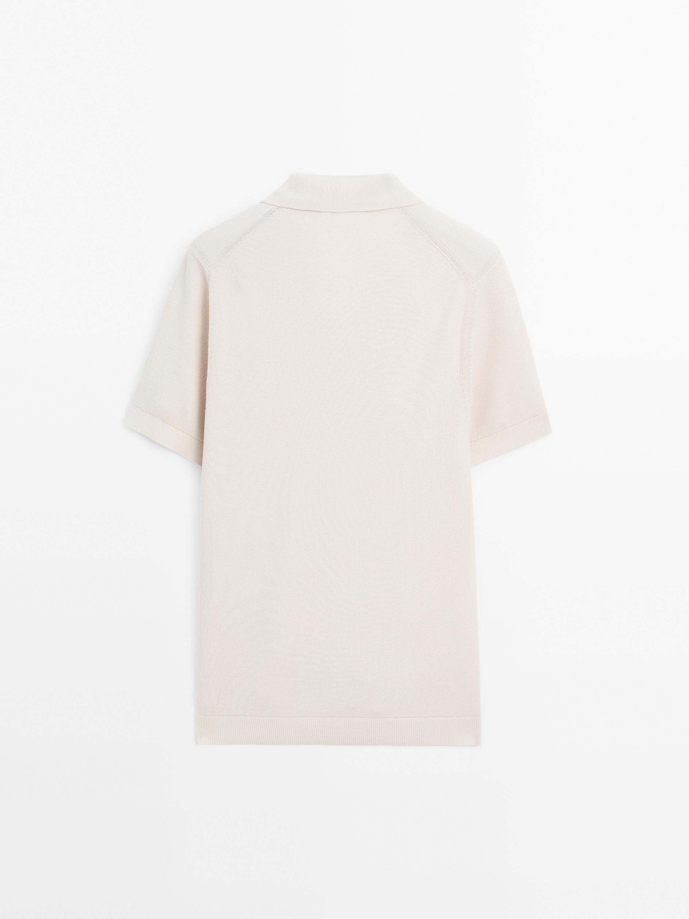 100% cotton knit polo collar sweater