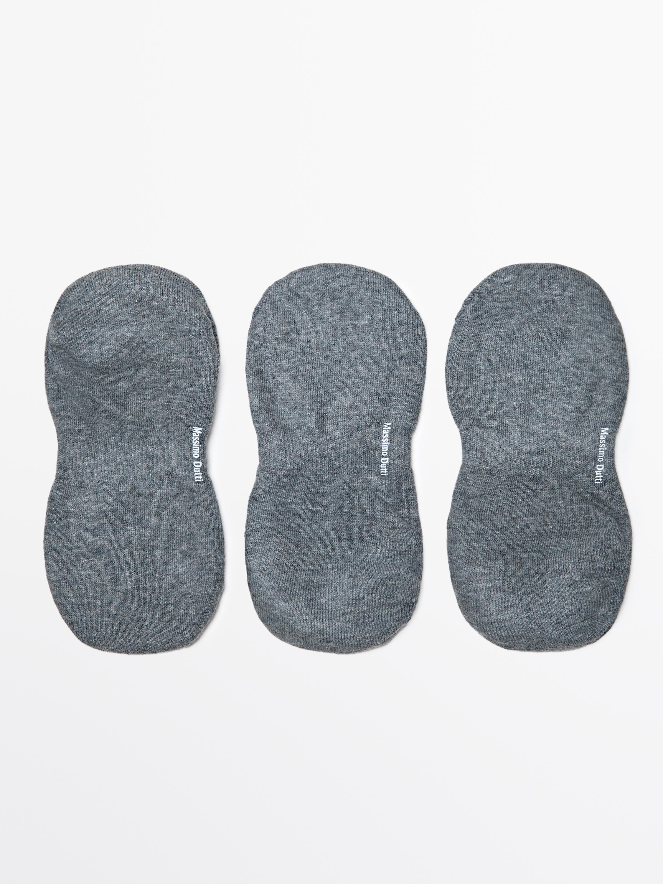 Pack of 3 pairs of no-show cotton blend socks
