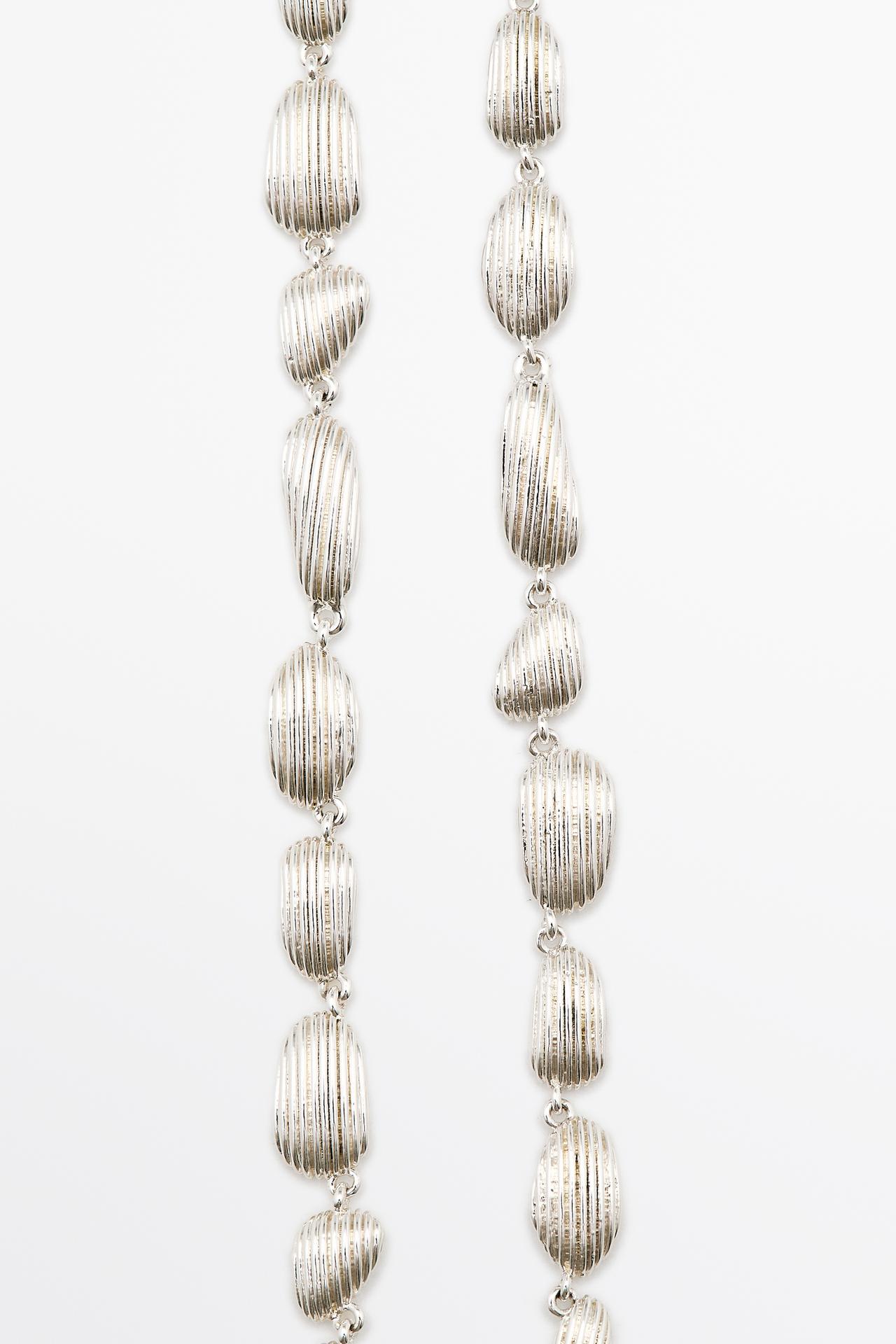 Pinstriped piece necklace — SILVER