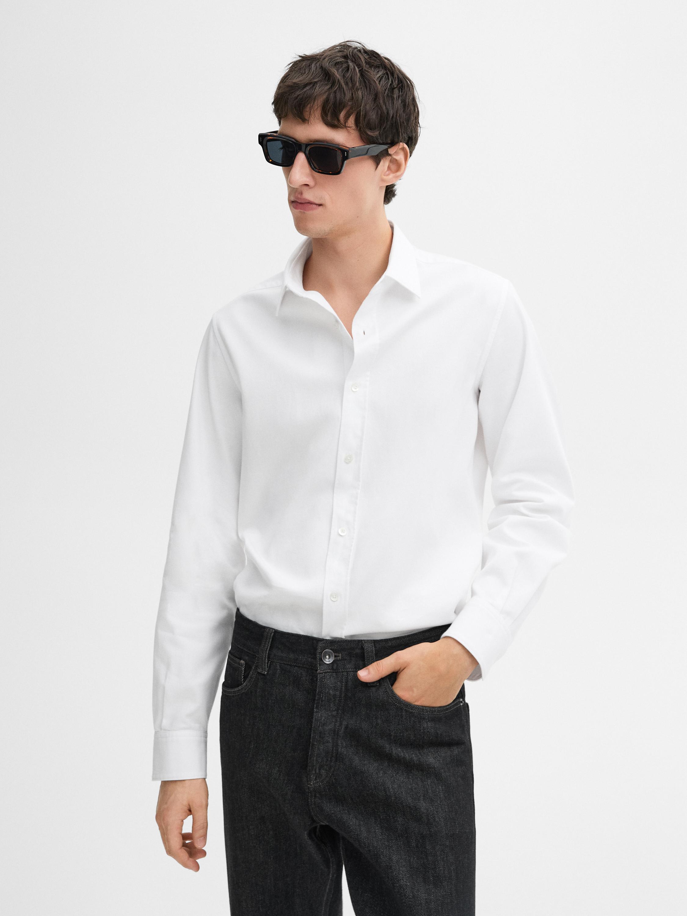 100% cotton regular fit textured shirt