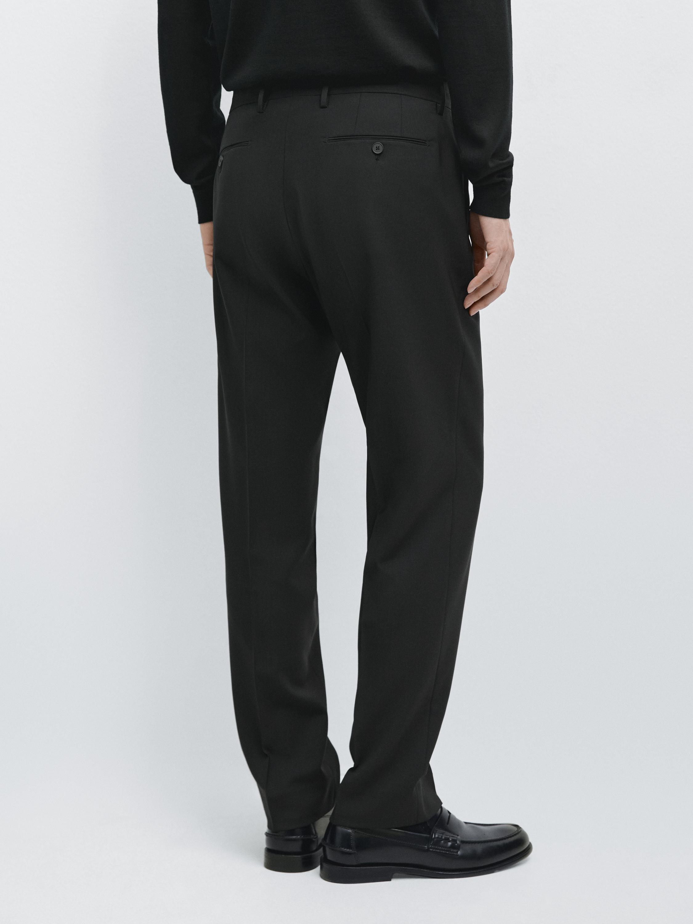 100% cool wool suit blazer — BLACK