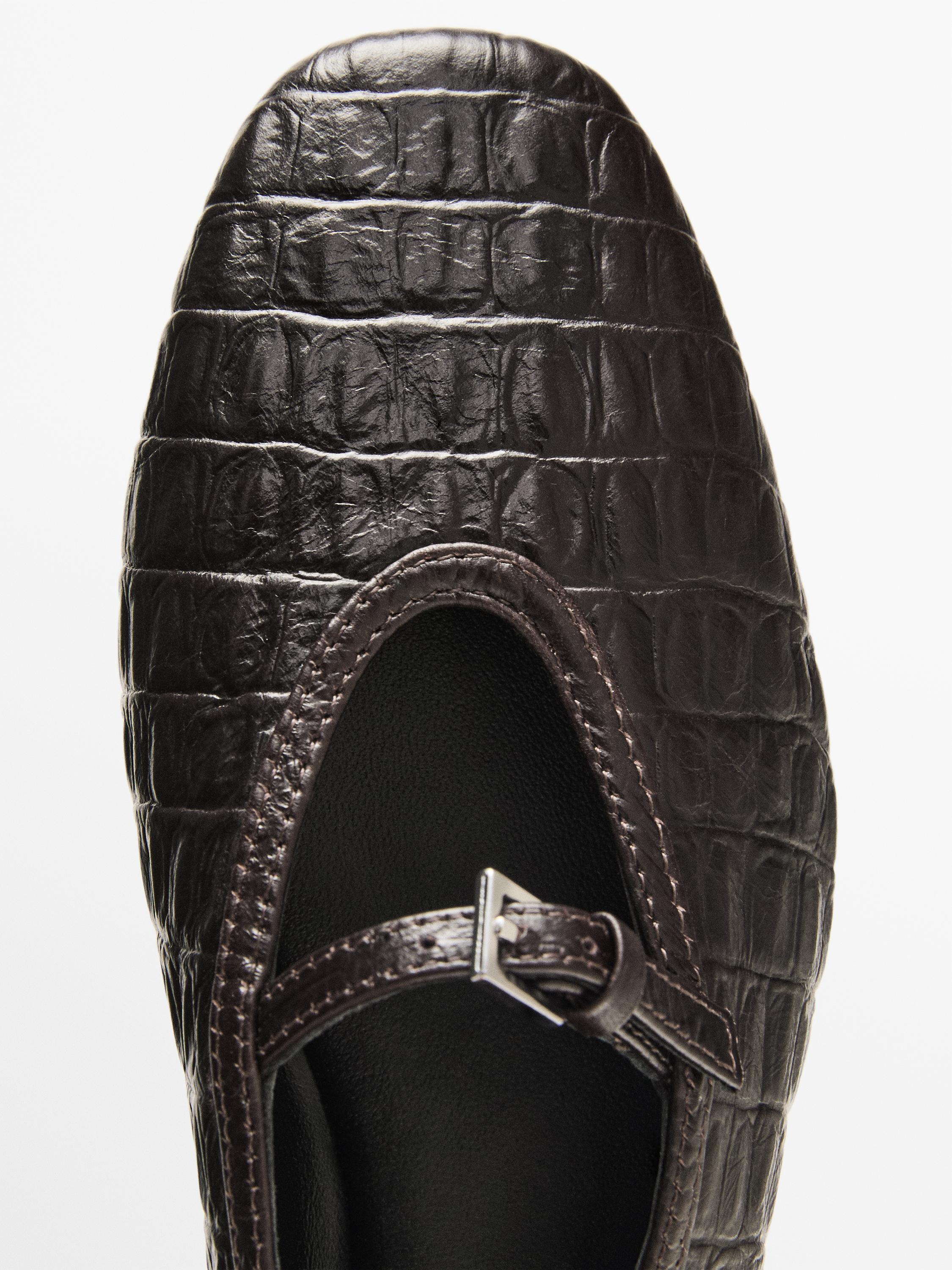 Soft mock croc leather ballet flats · Brown · Balletâ Flats Soft mock croc leather ballet flats · Brown · Balletâ Flats