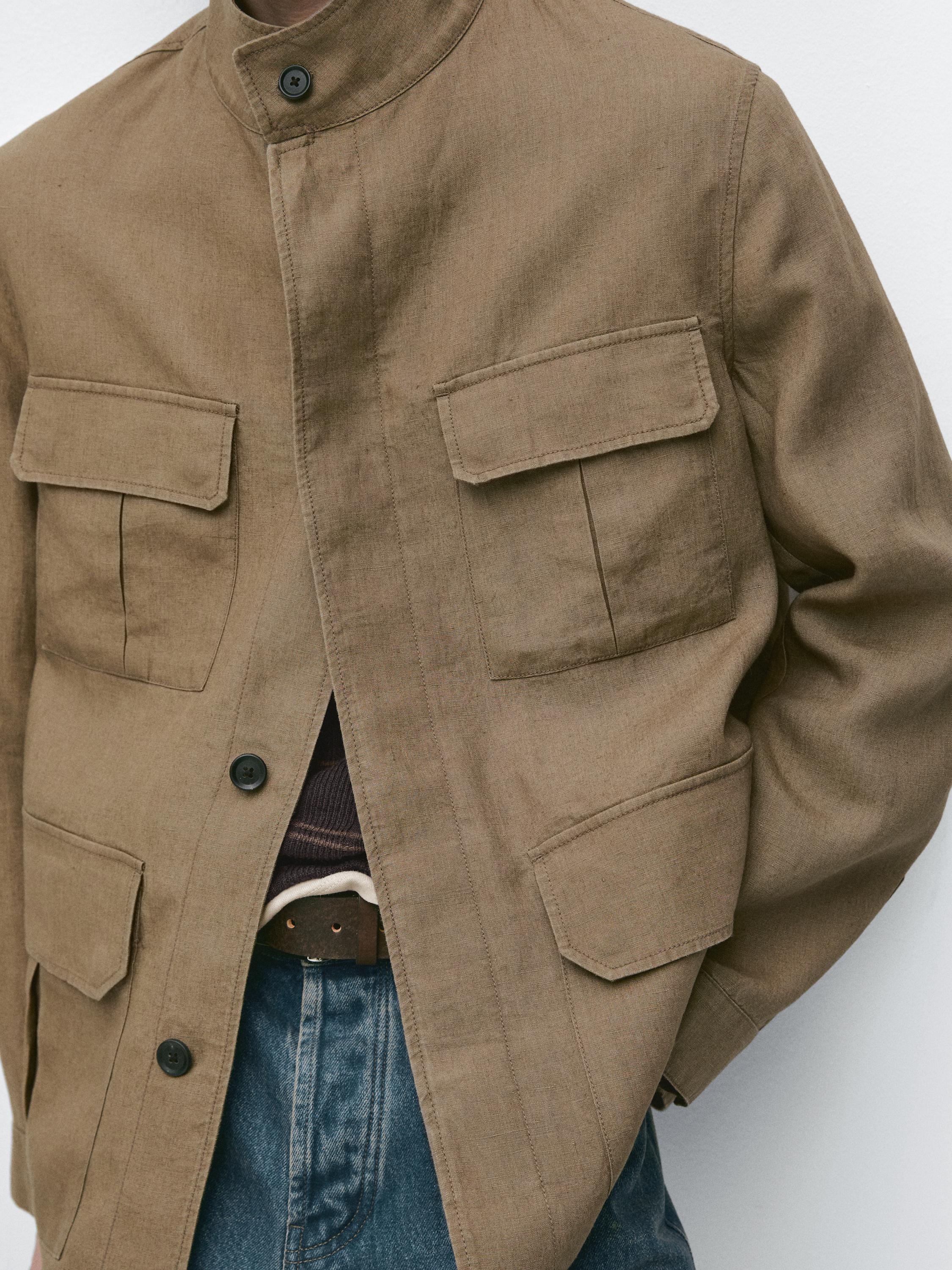100% linen Safari jacket — OCHRE