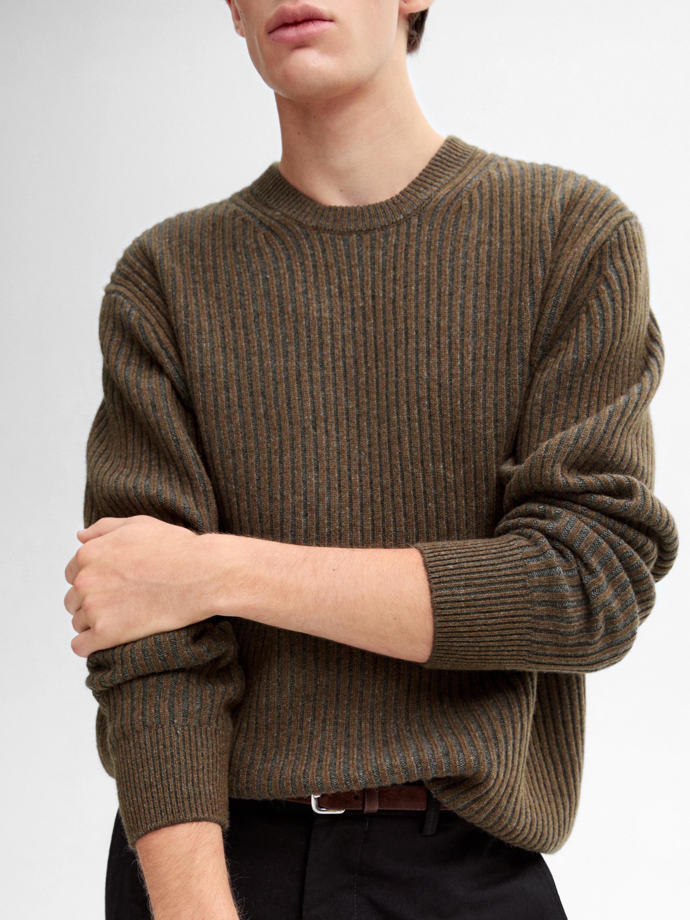 Wool blend knit sweater