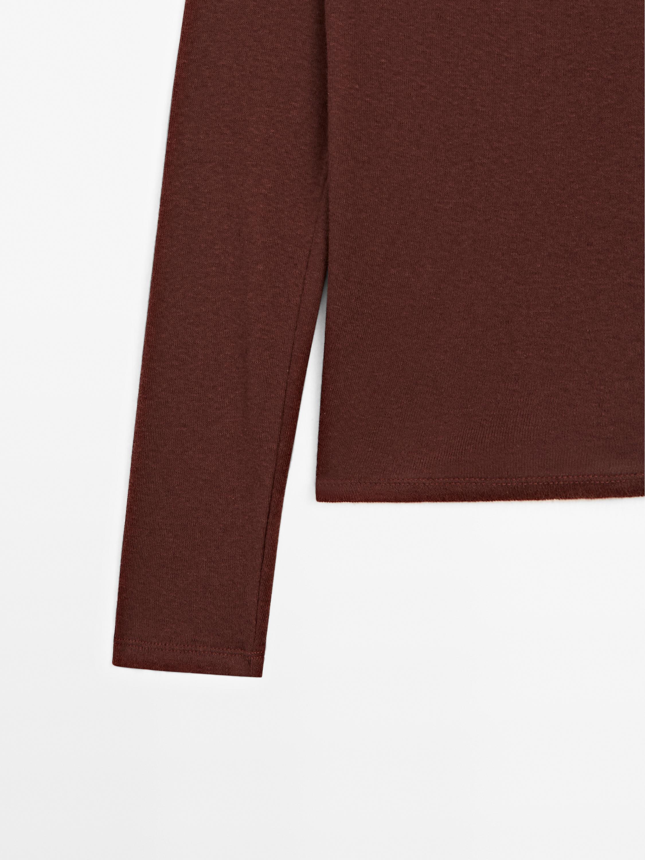 Cotton blend henley T-shirt