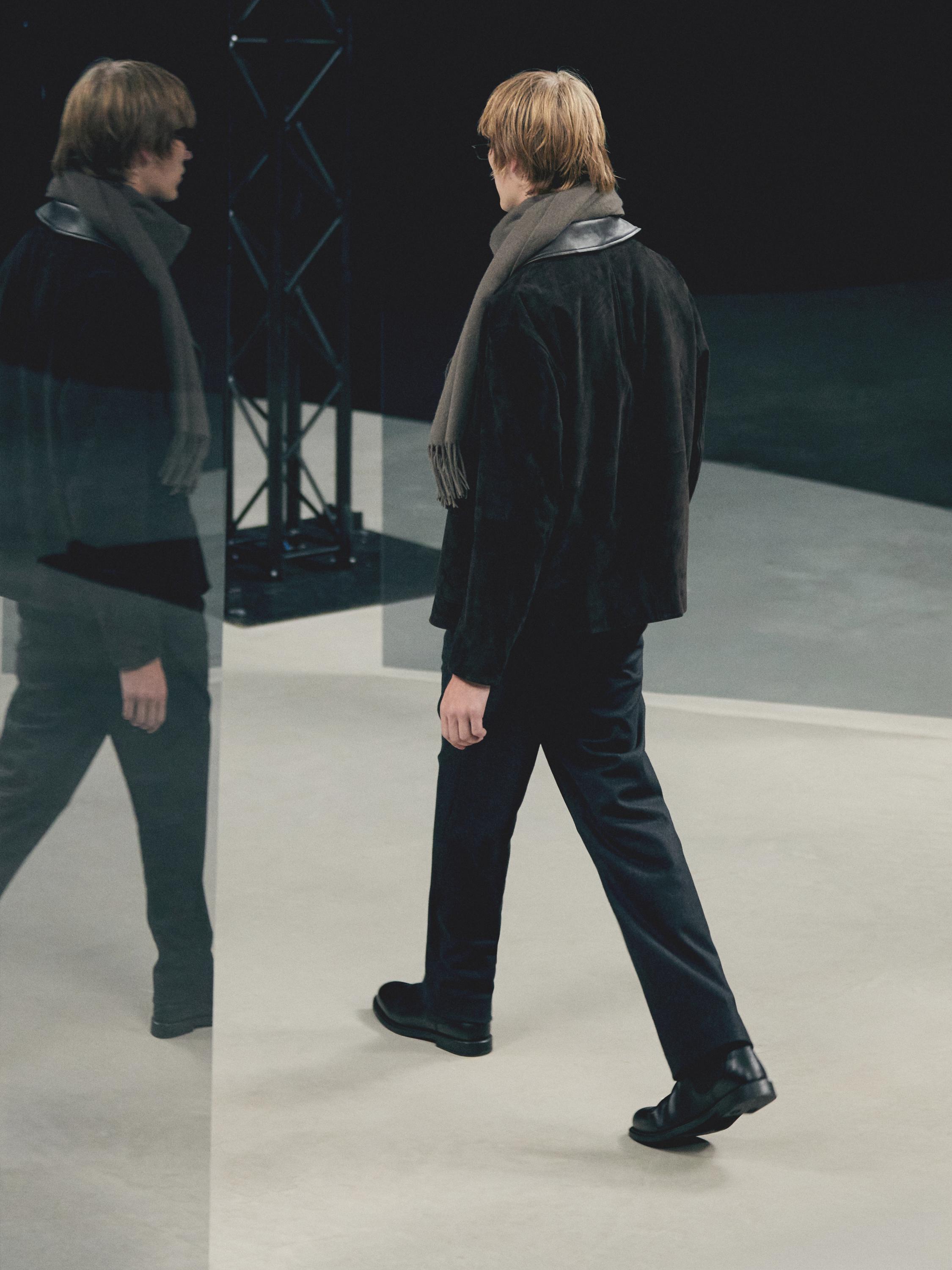Wool blend suit trousers