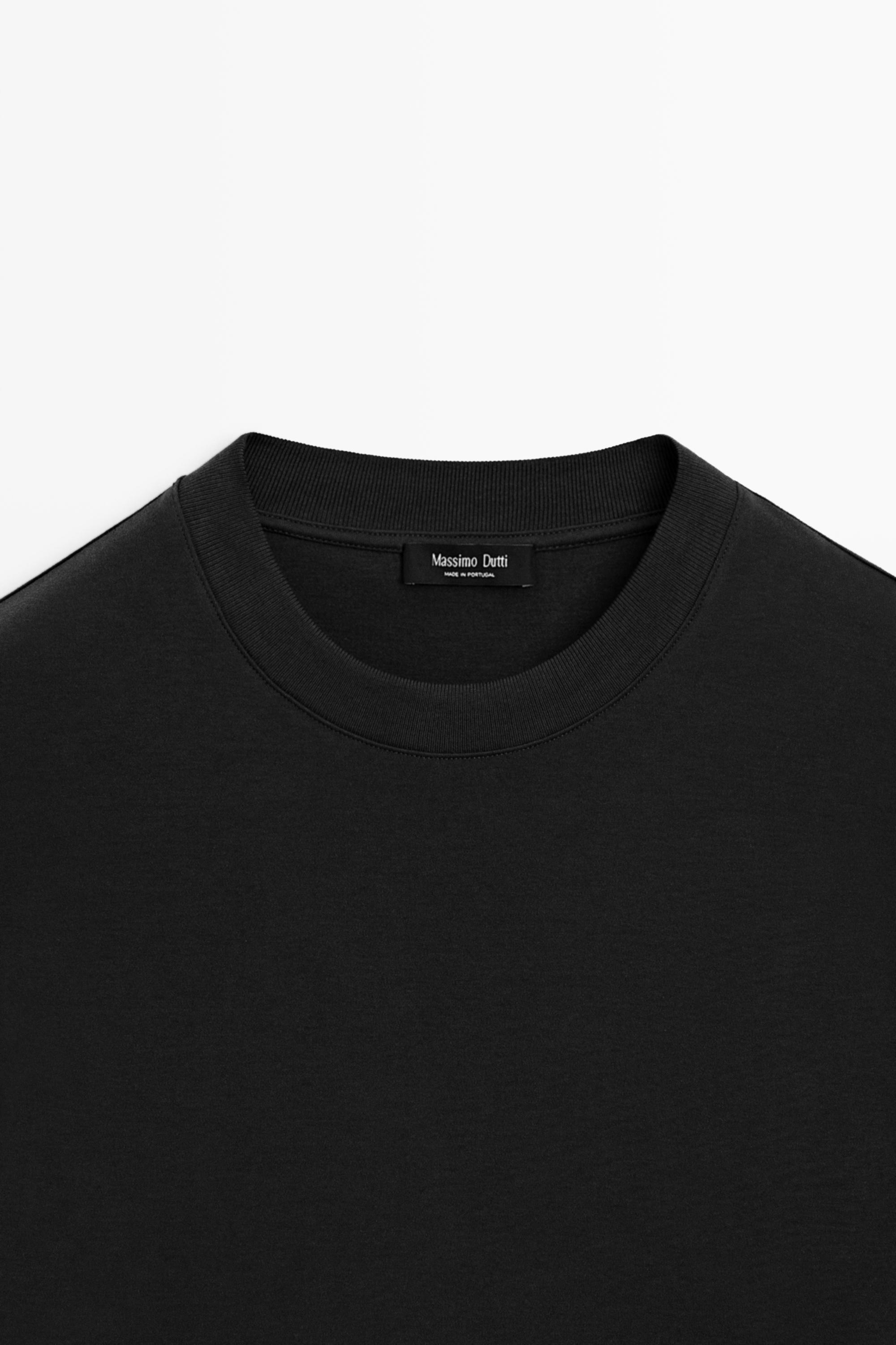 Massimo Dutti %100 pamuklu boxy kesim uzun kollu t-shirt görsel 6