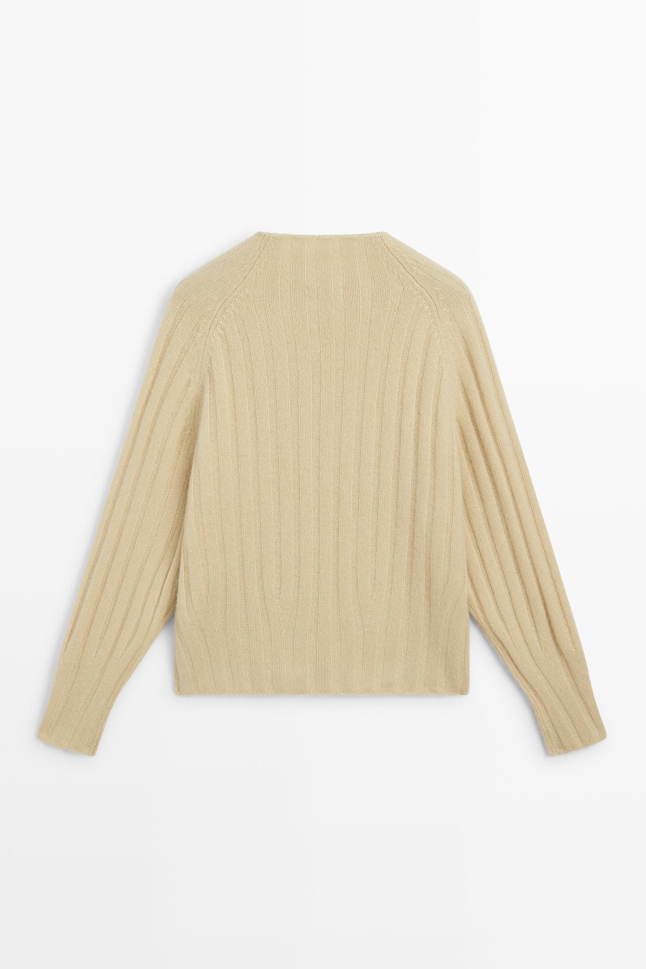 100% cashmere mock turtleneck sweater — Vanilla