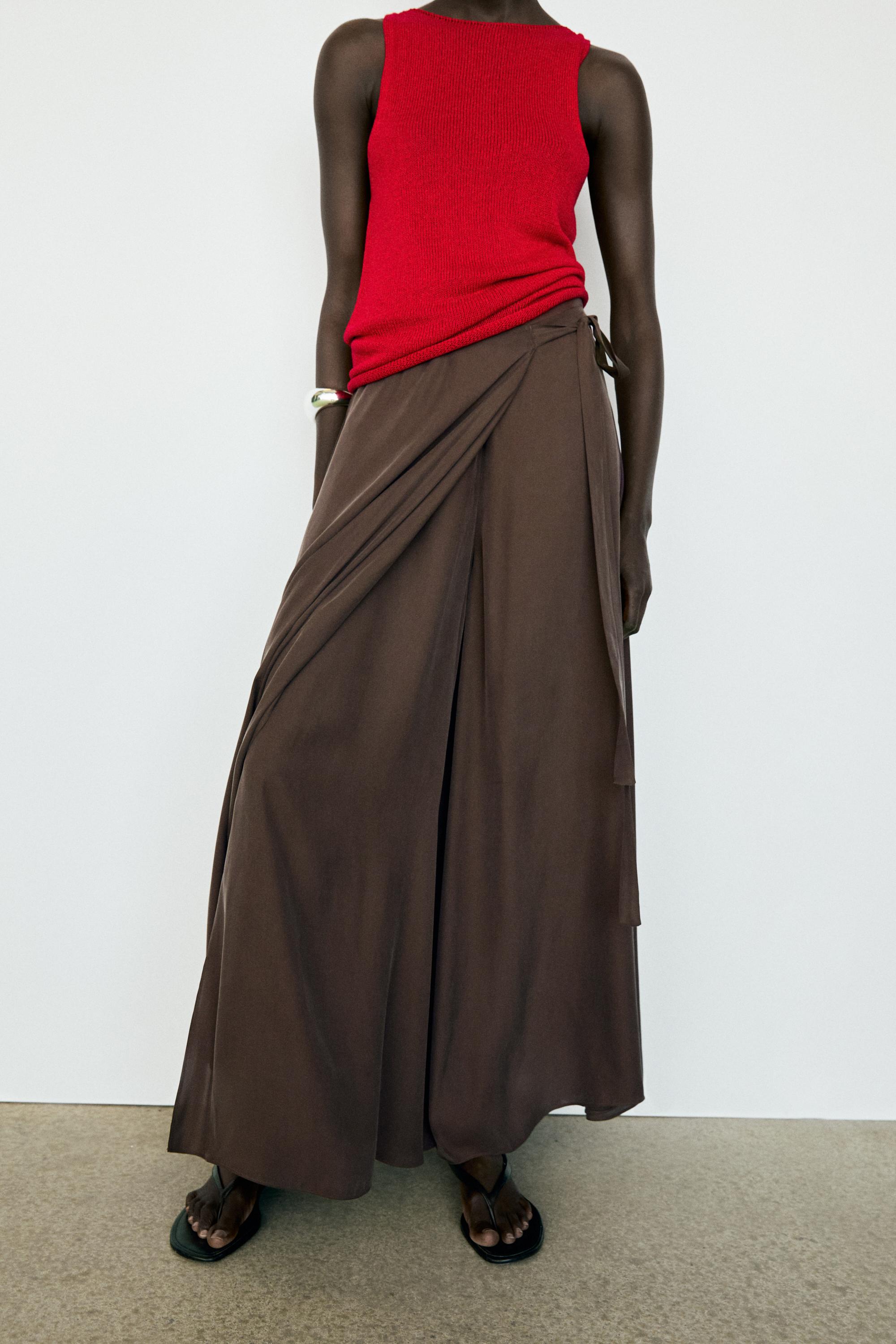 Flowing skort — BROWN