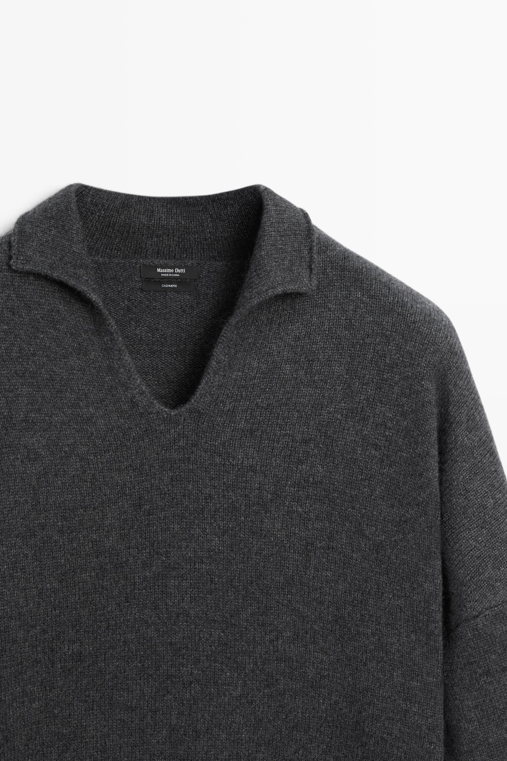Pull polo en maille 100 % cachemire