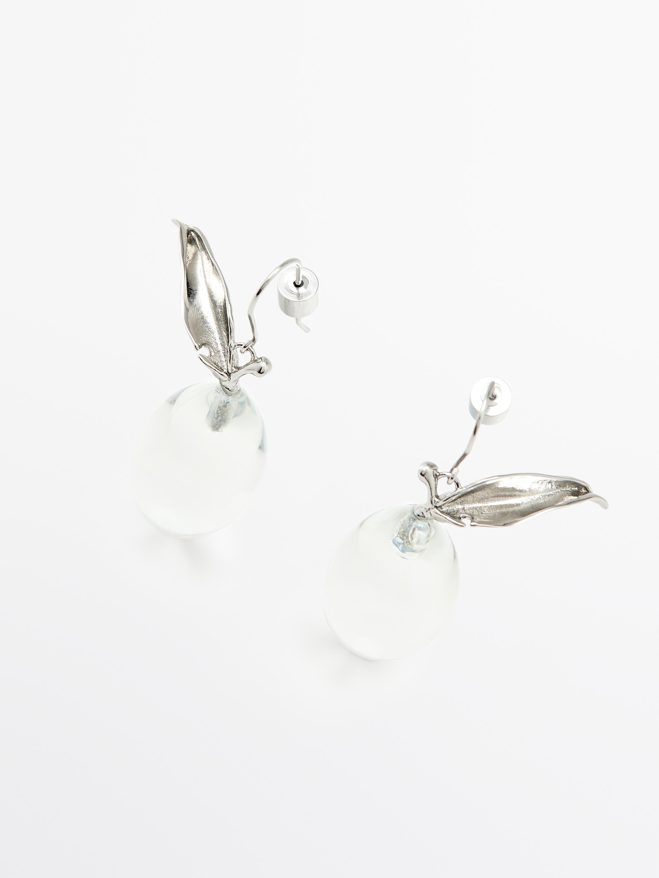 Mini glass lemon earrings