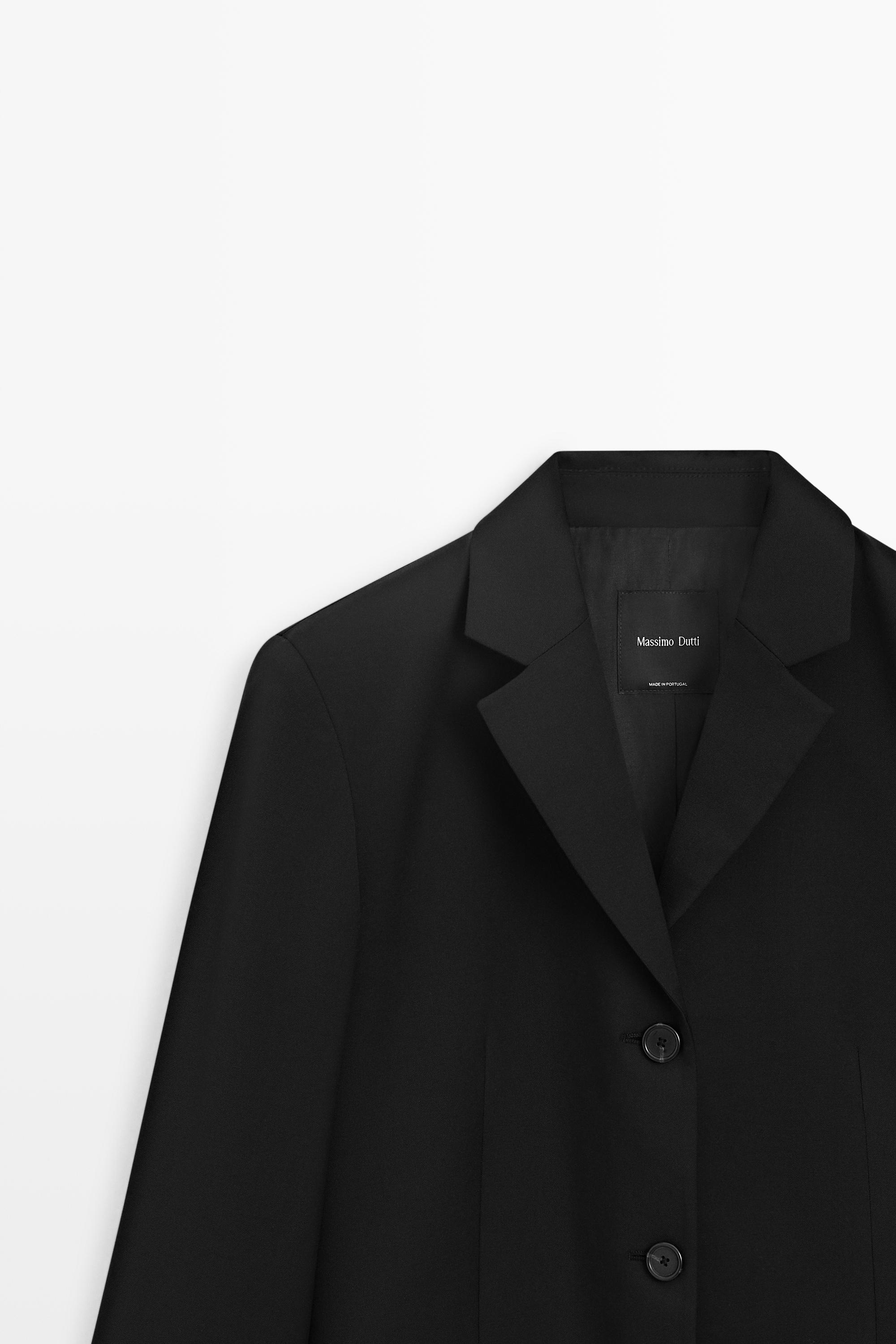 100% cool wool blazer — BLACK