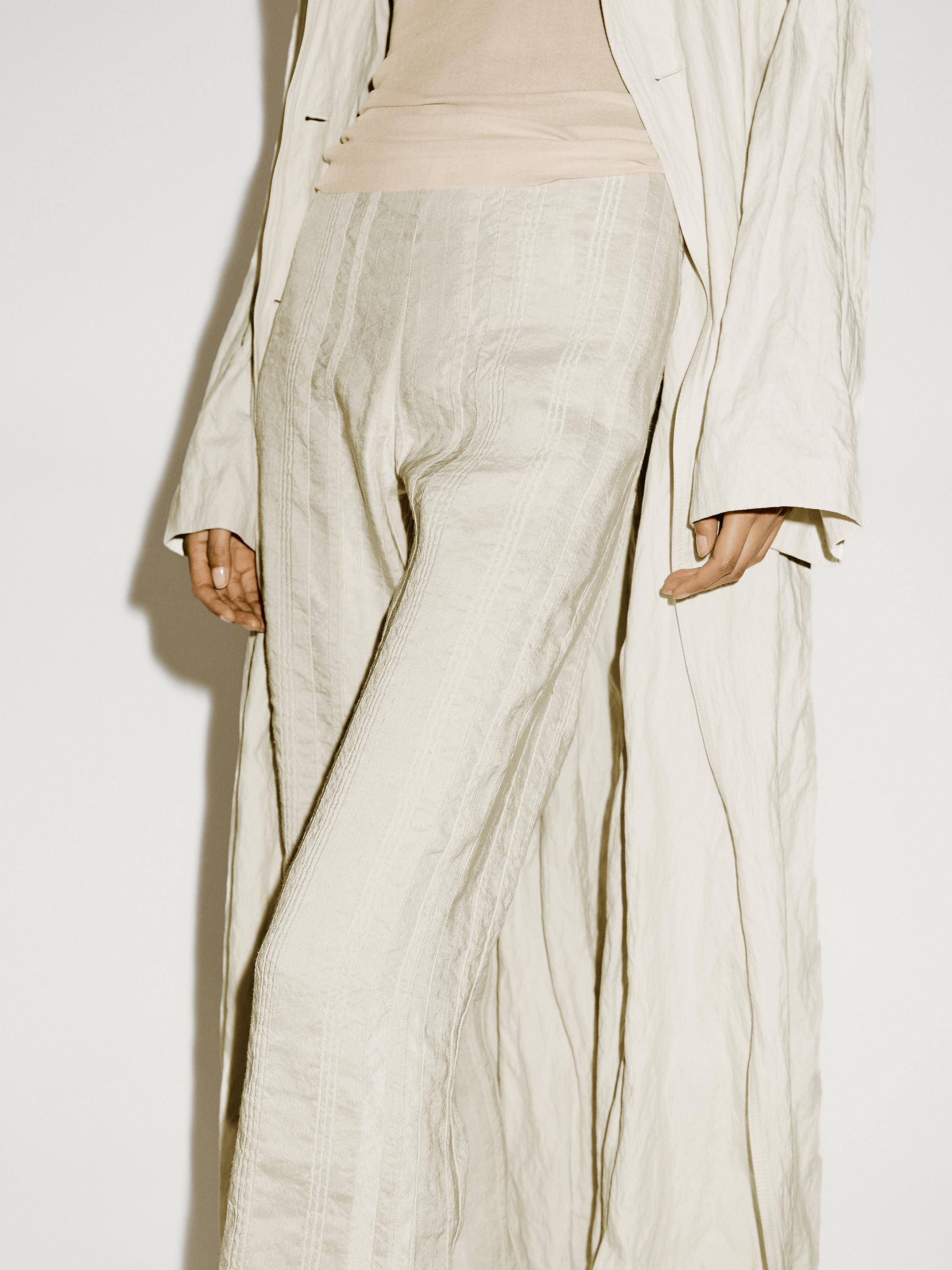 Linen blend flared trousers - Limited Edition