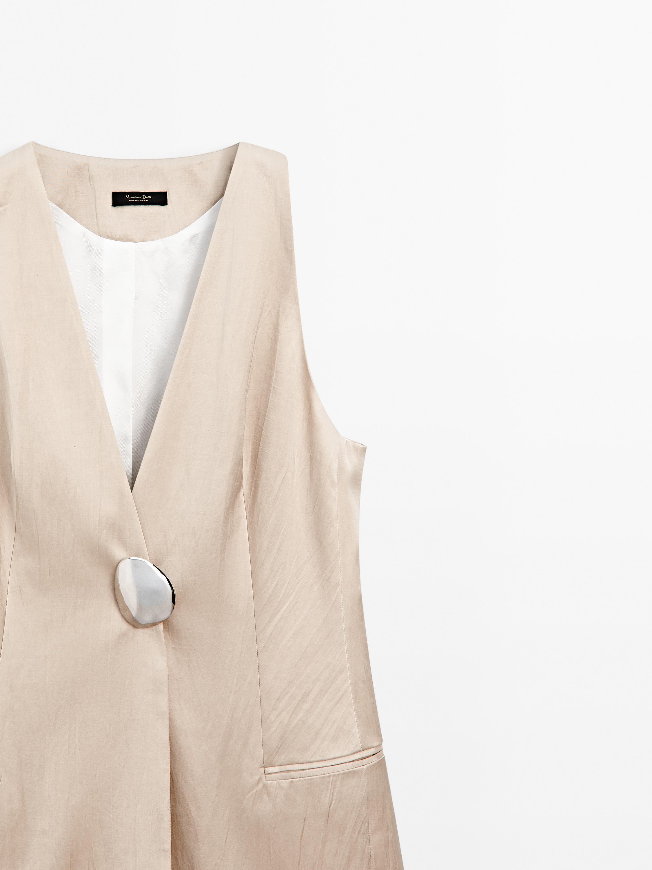 Fitted waistcoat with rhinestone detail