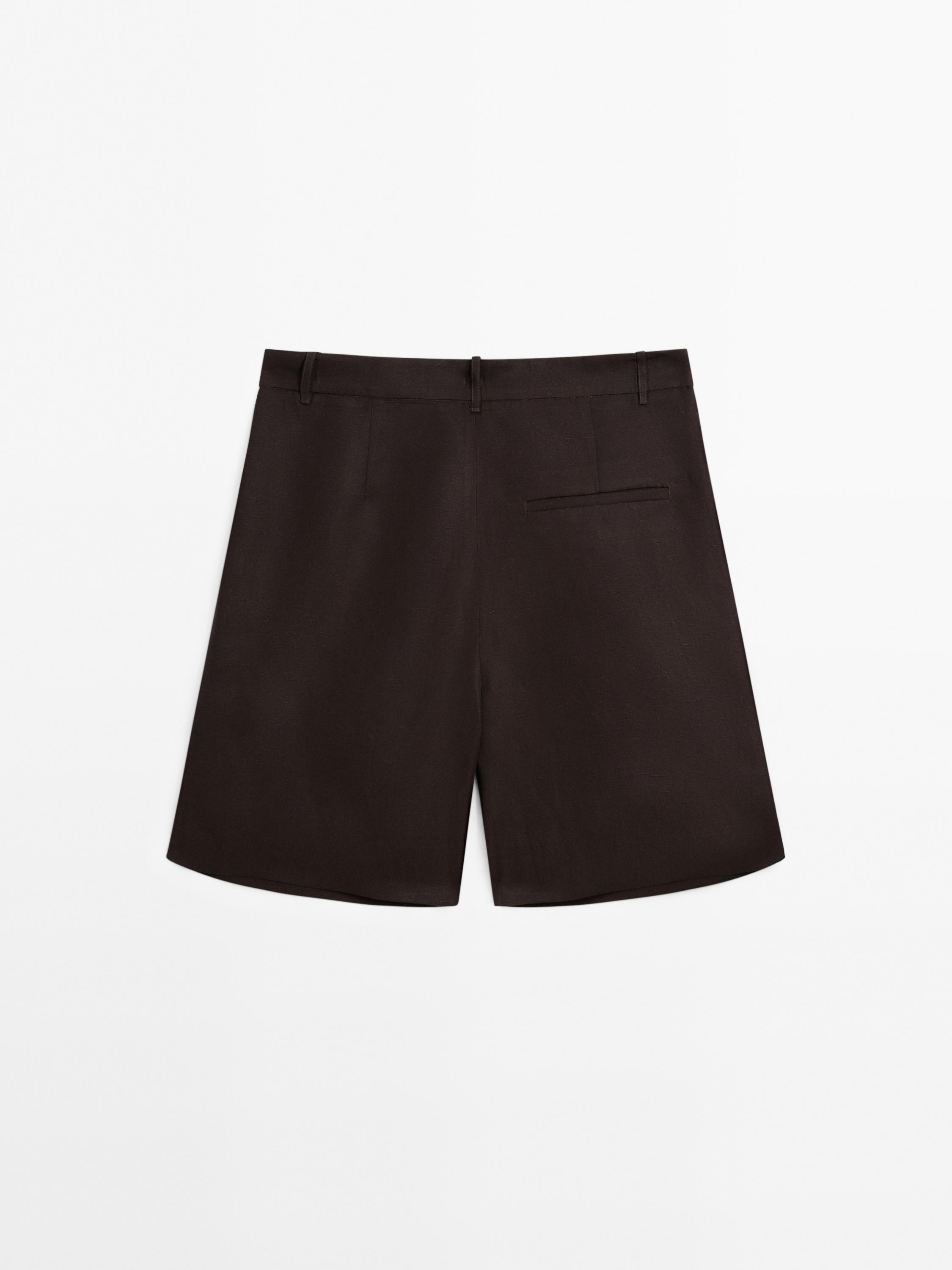 【Massimo Dutti】Pleated Bermuda shorts / Black Pleated Bermuda shorts · Brown, Black, Ice · Waistcoats