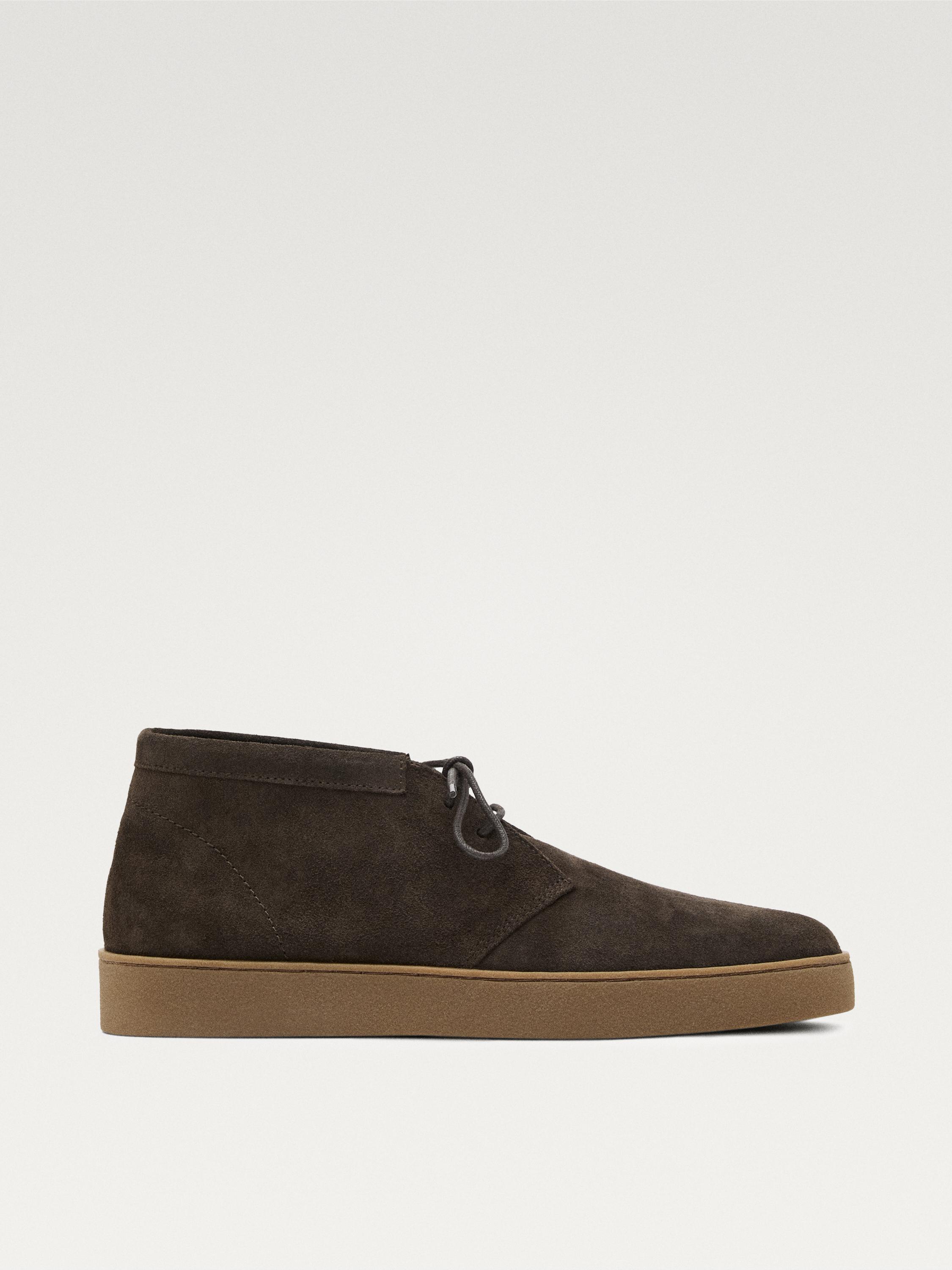 Soft split suede ankle boots