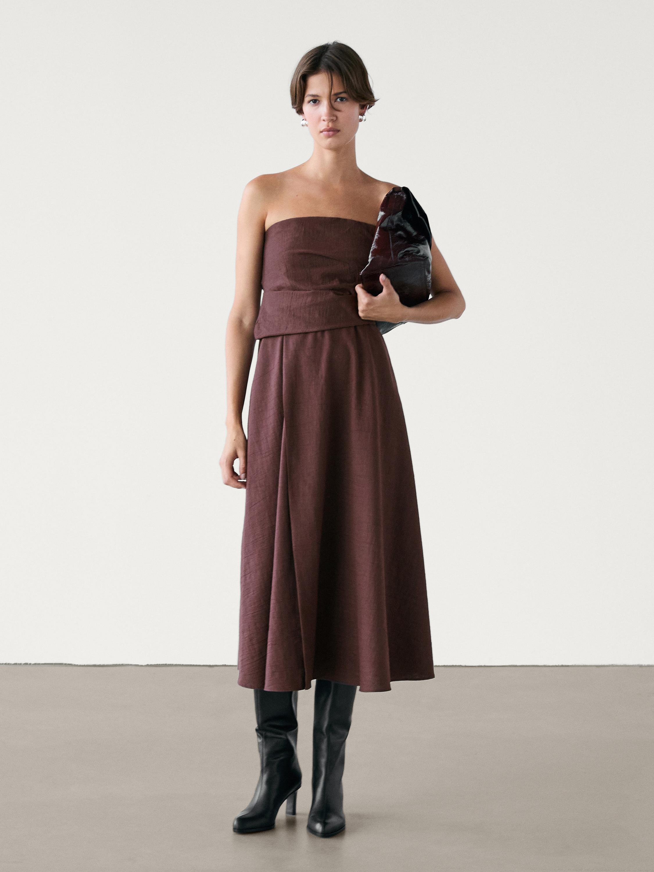 Pleated midi dress