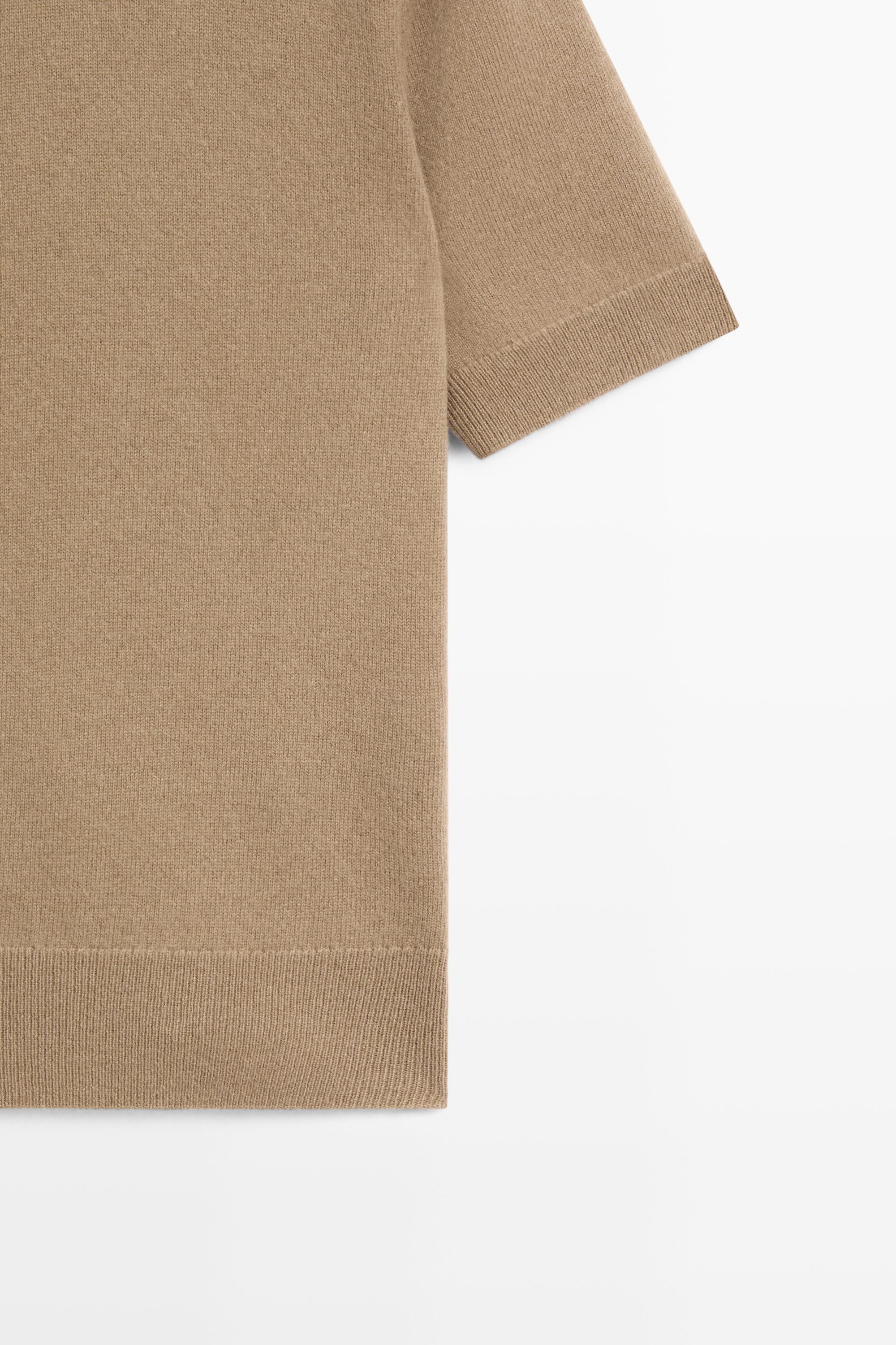 Wool blend short-sleeve knit sweater — GREENISH