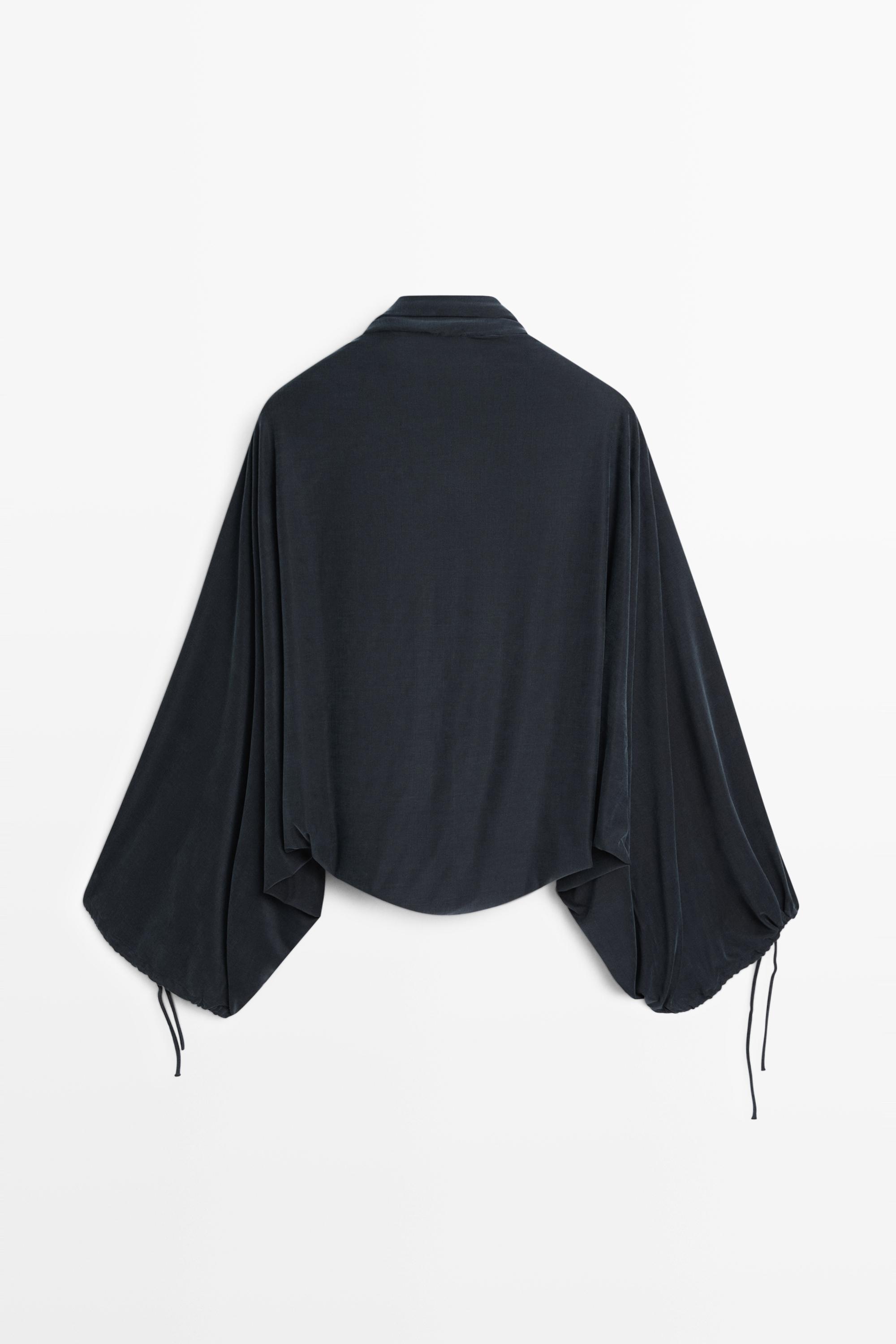 Draped Bolero Top - STUDIO — BLUE