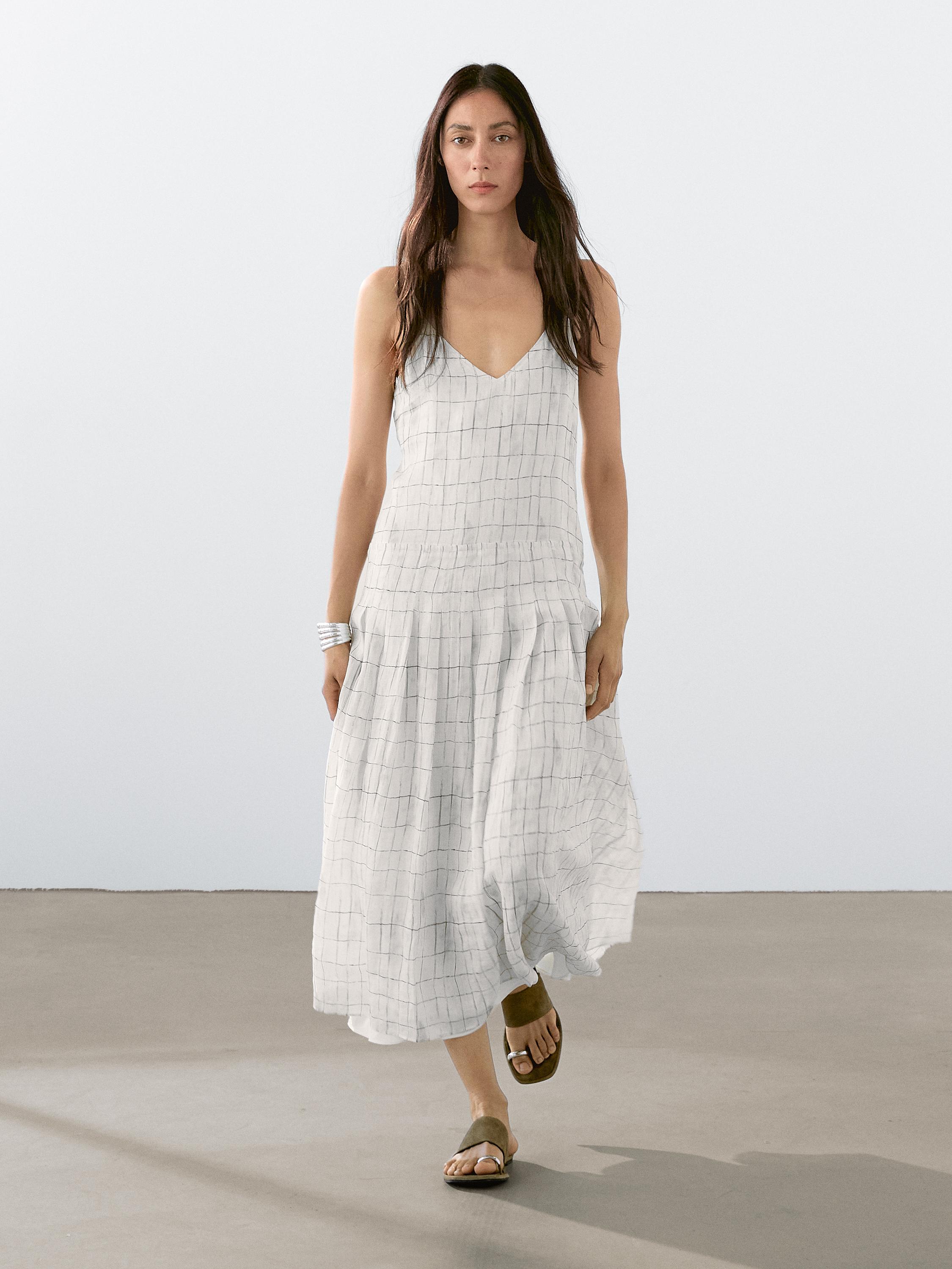 Plaid midi dress