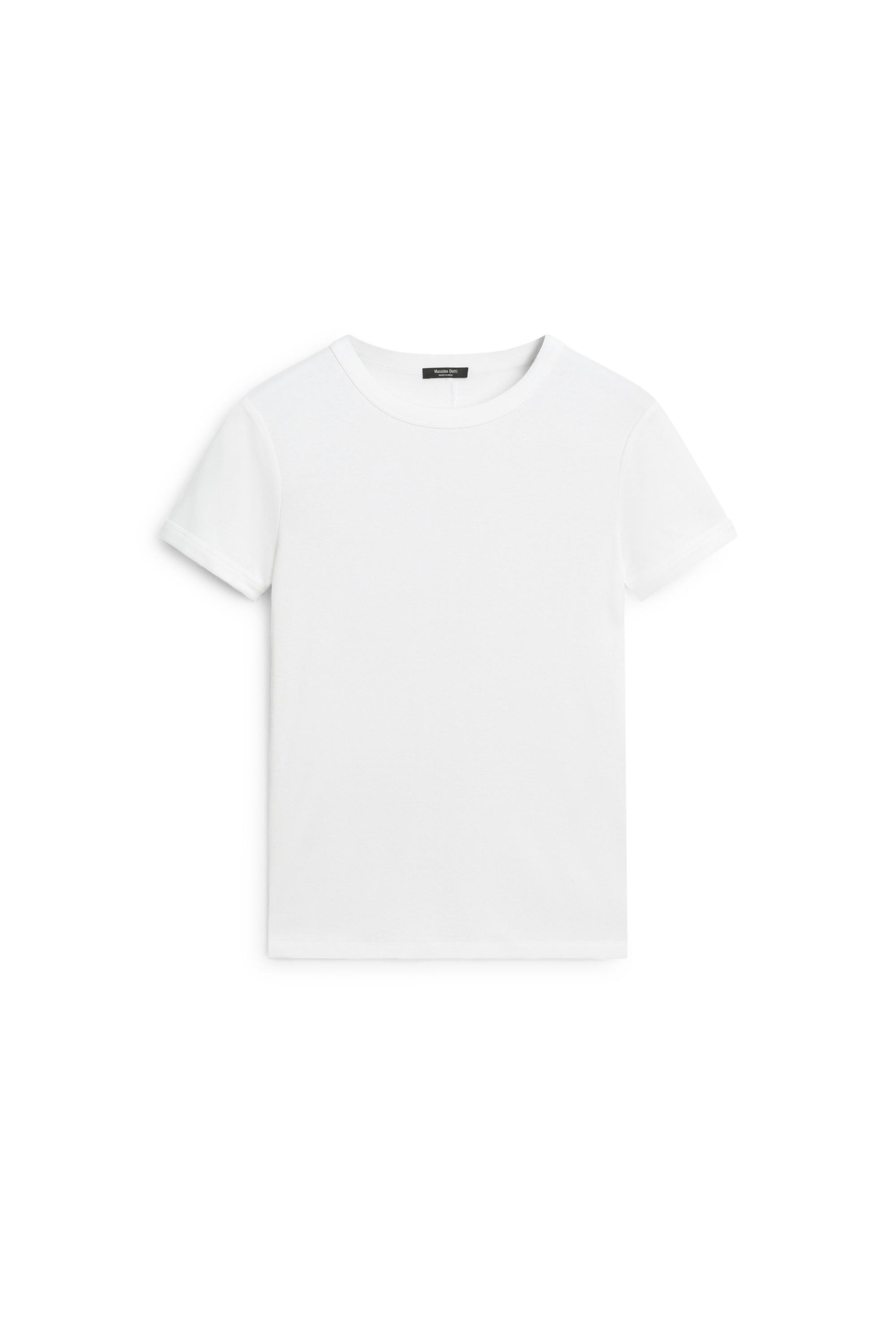 Ribbed short sleeve T-shirt — Off white