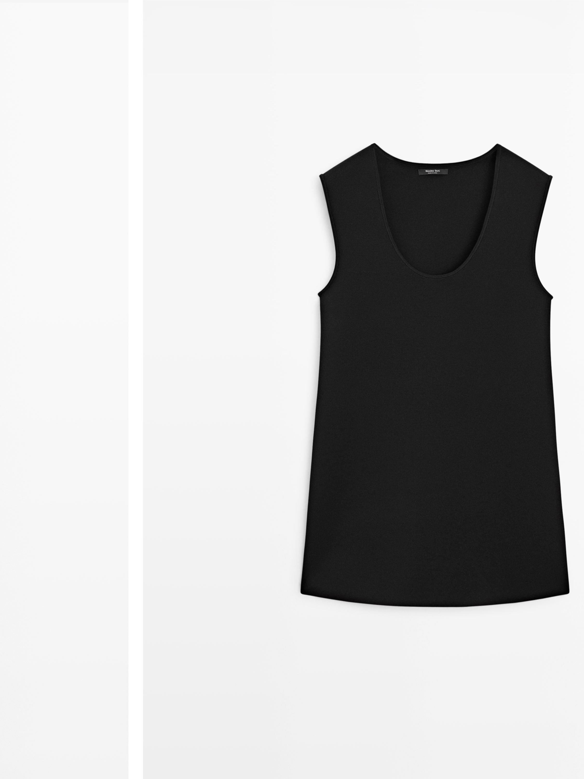 Flowing mini dress — BLACK