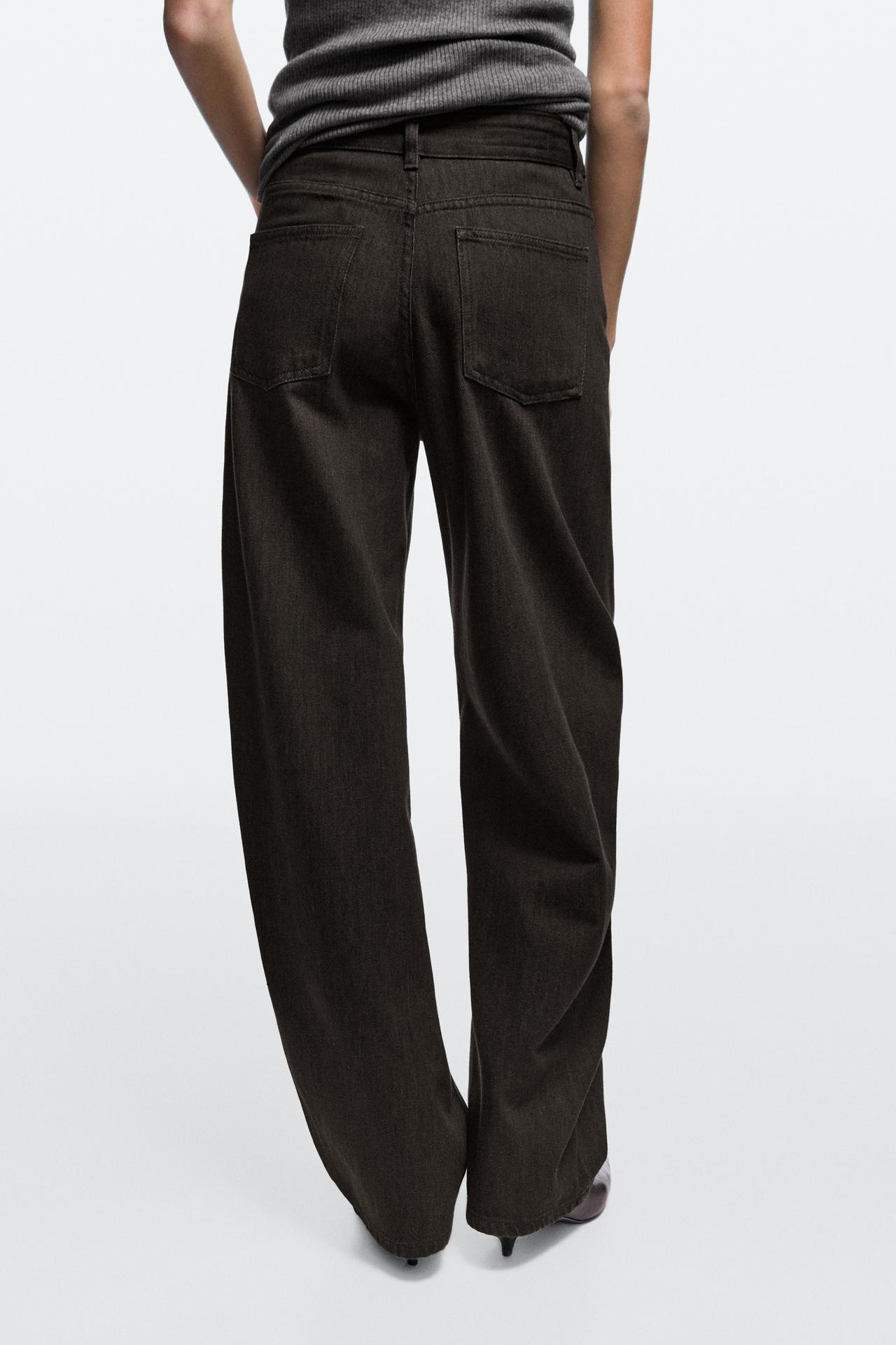 Relaxed fit barrel jeans — BROWN