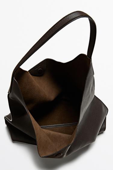 Nappa leather shoulder bag — BROWN 9