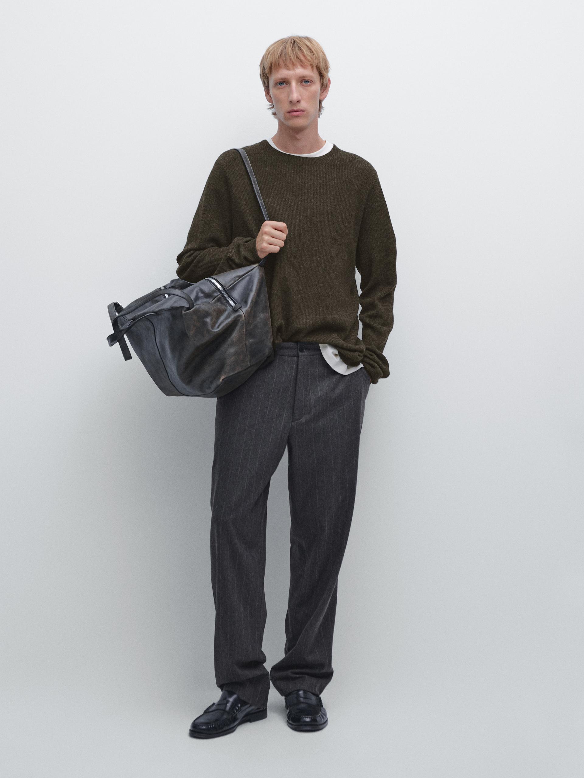 Maglia Senza Cuciture In Misto Lana - Cachi - S - Massimo Dutti - Maschile
