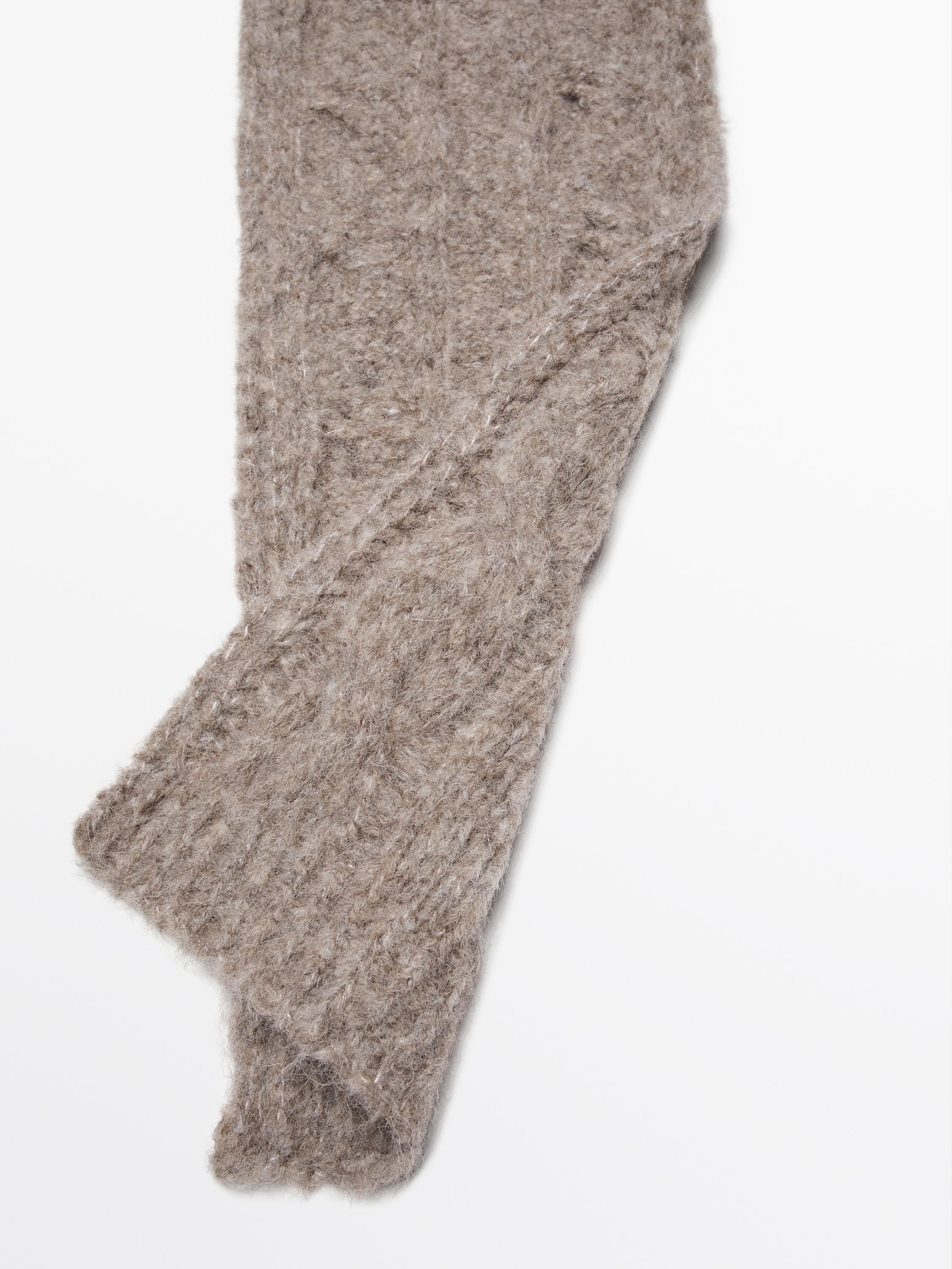 Cable-knit alpaca blend scarf