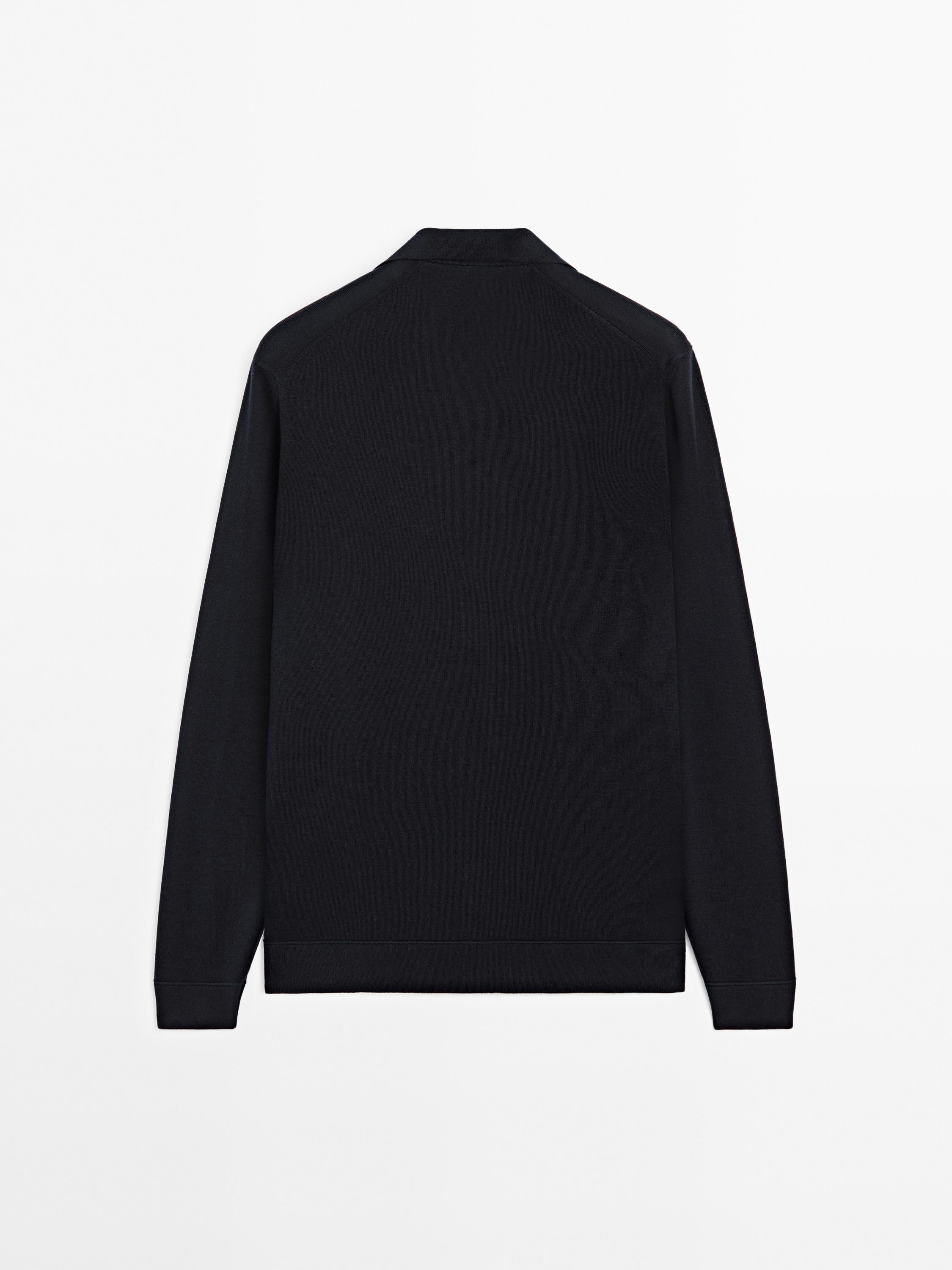 Pull polo en maille à col en V