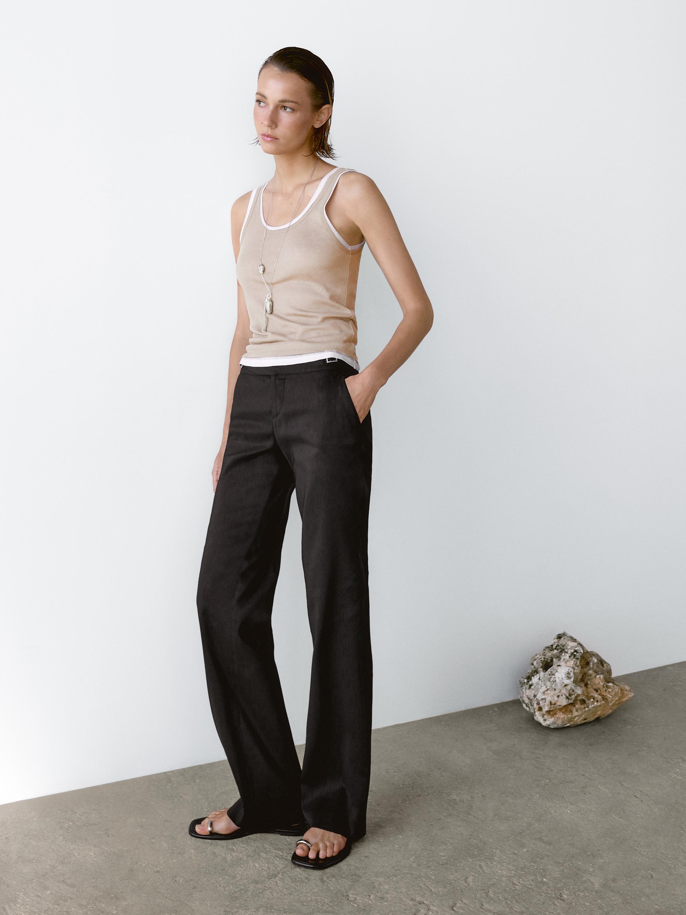 Bluzë me rripa të dyfishtë 100% lino