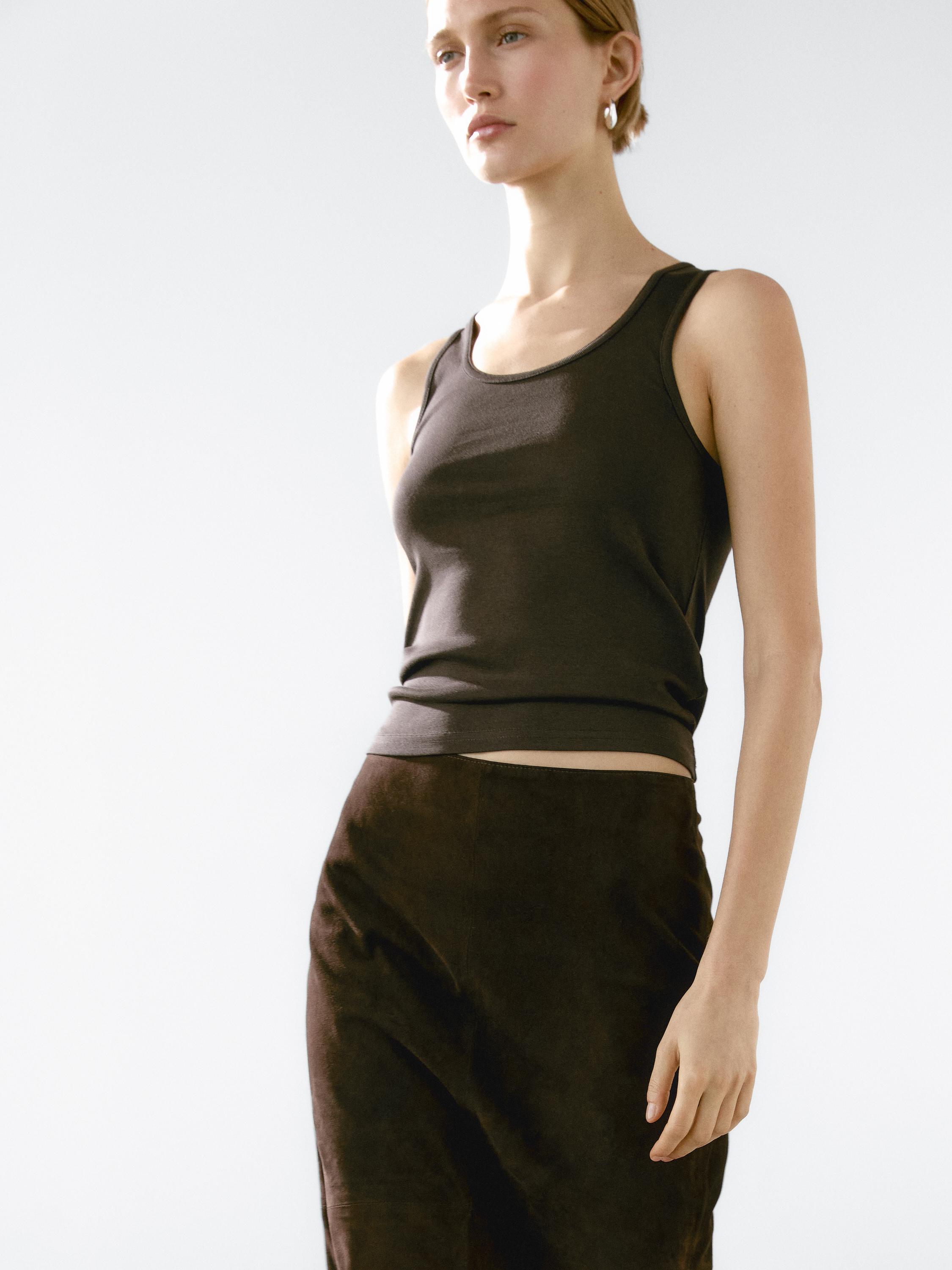 100% cotton T-shirt with wide straps