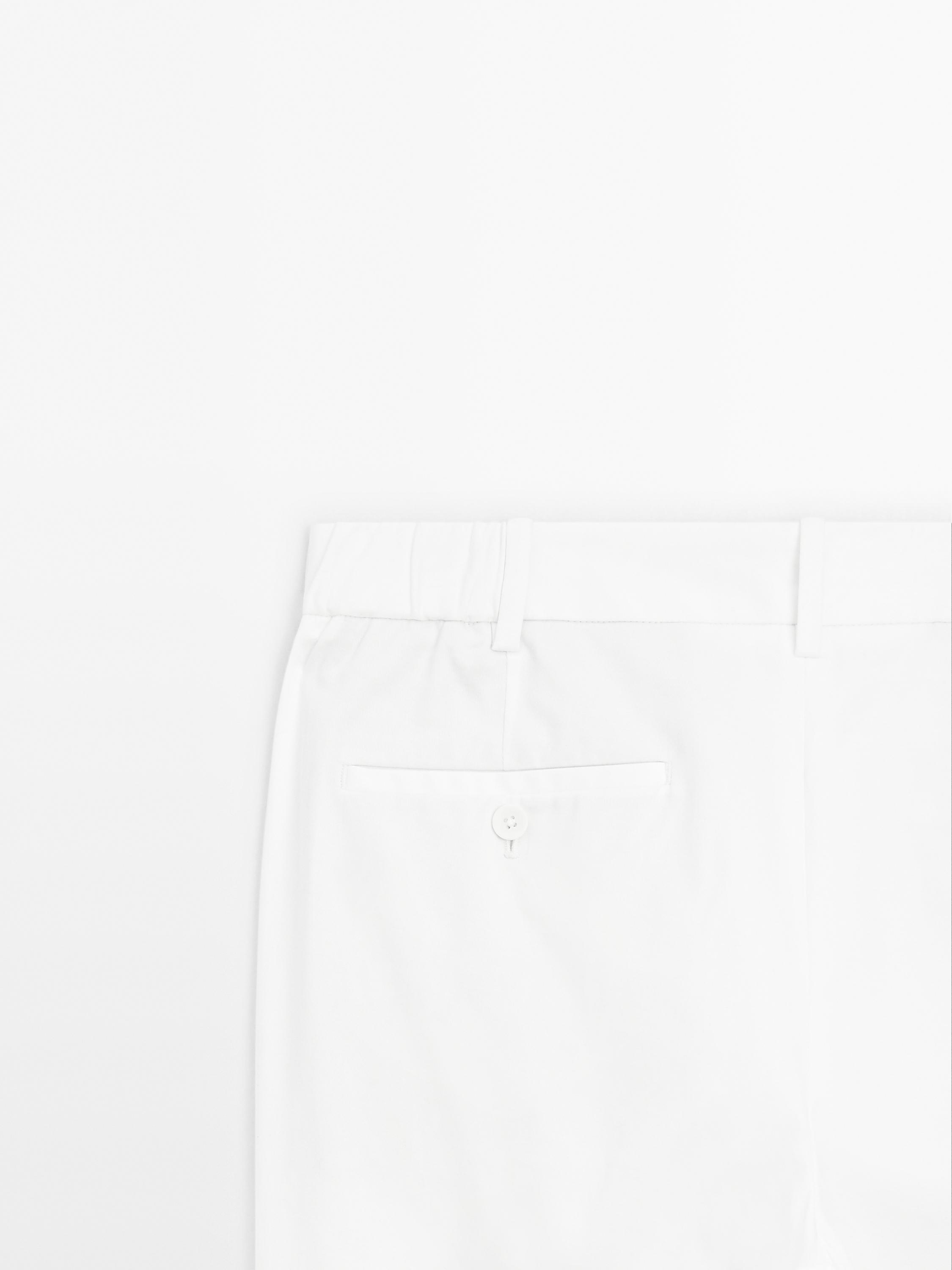 Cotton blend slim fit trousers