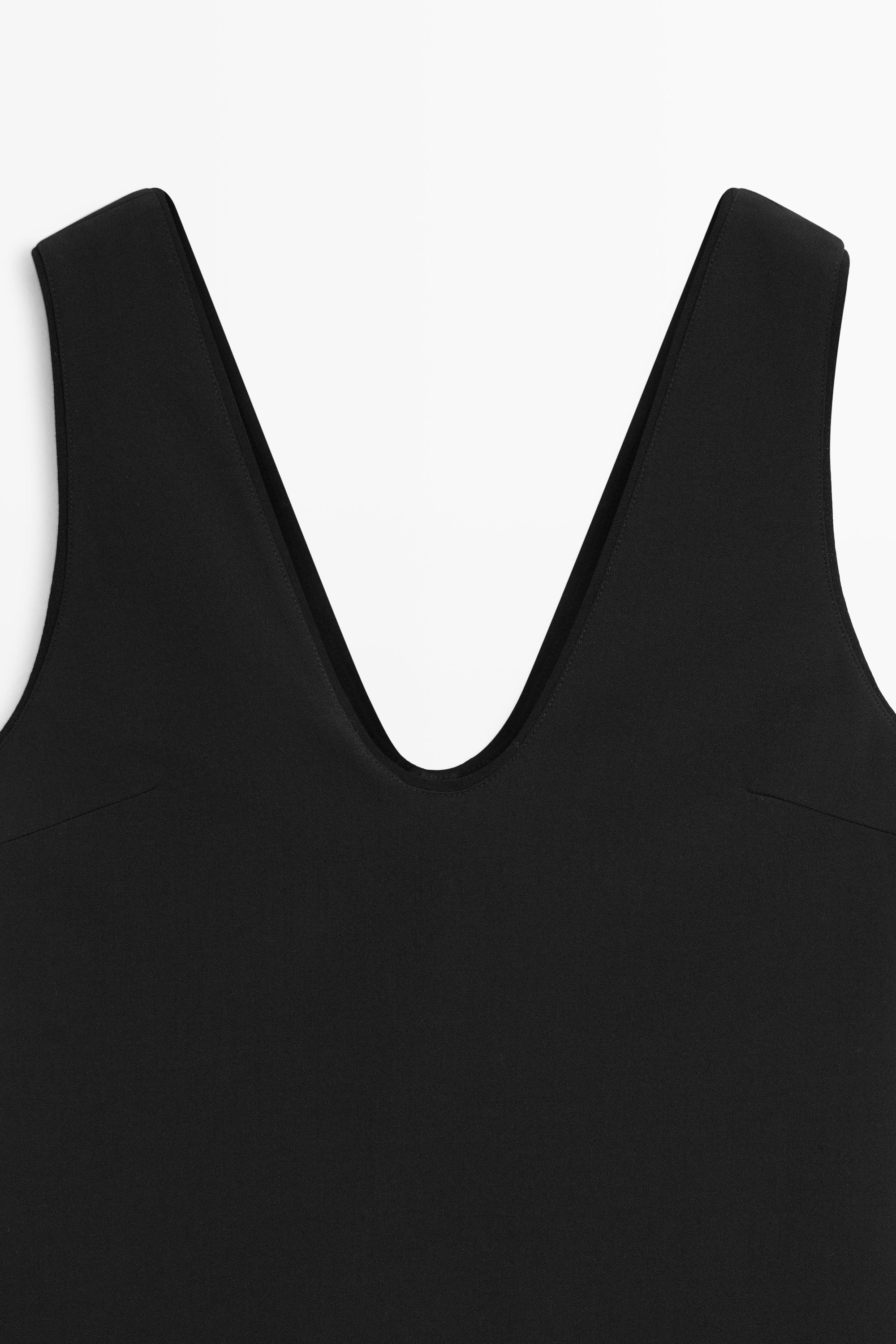 Double-fabric mini dress — BLACK