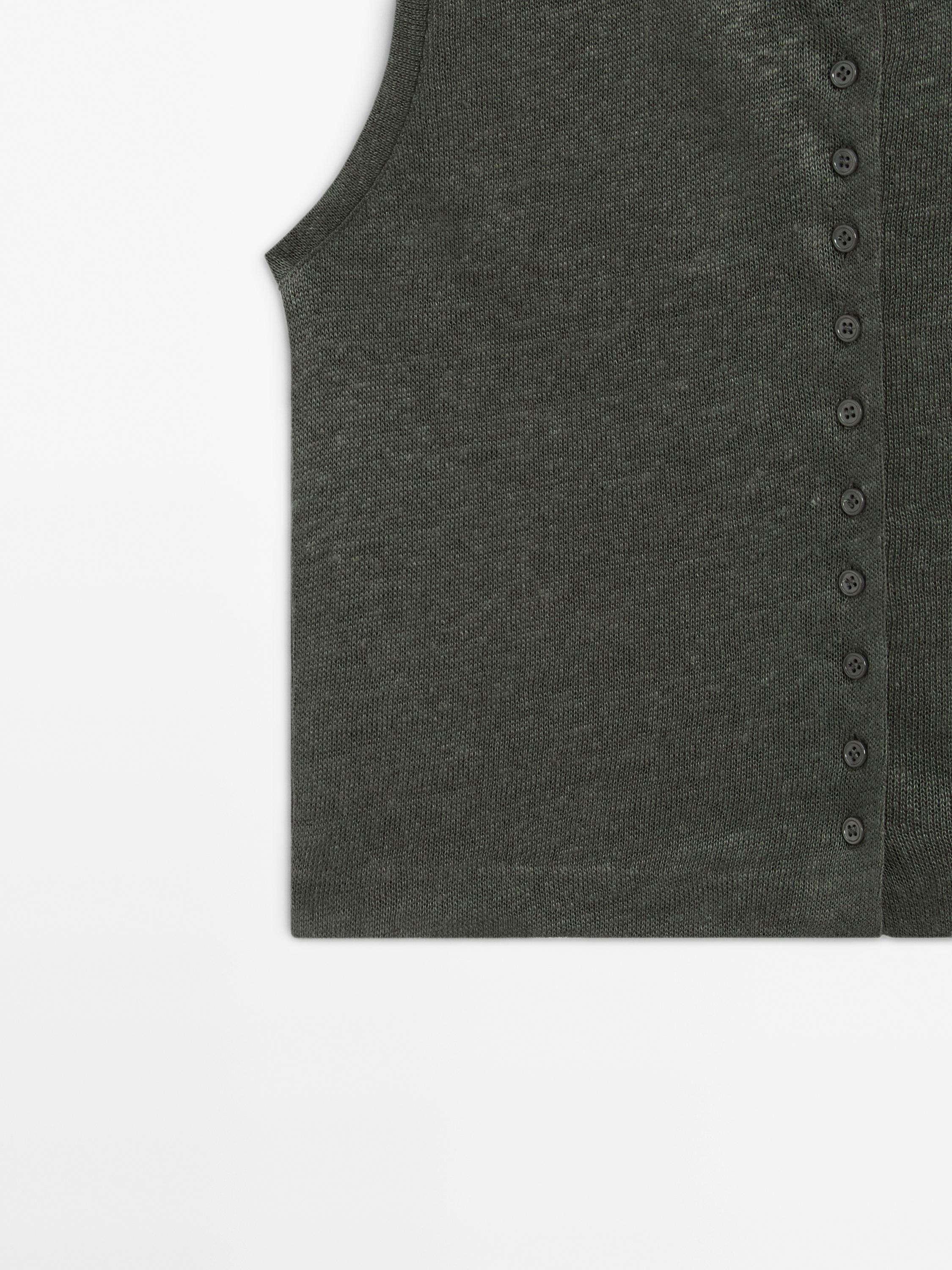 Black Sweater Vest Zara 100% Linen Knit Vest · Moss Green