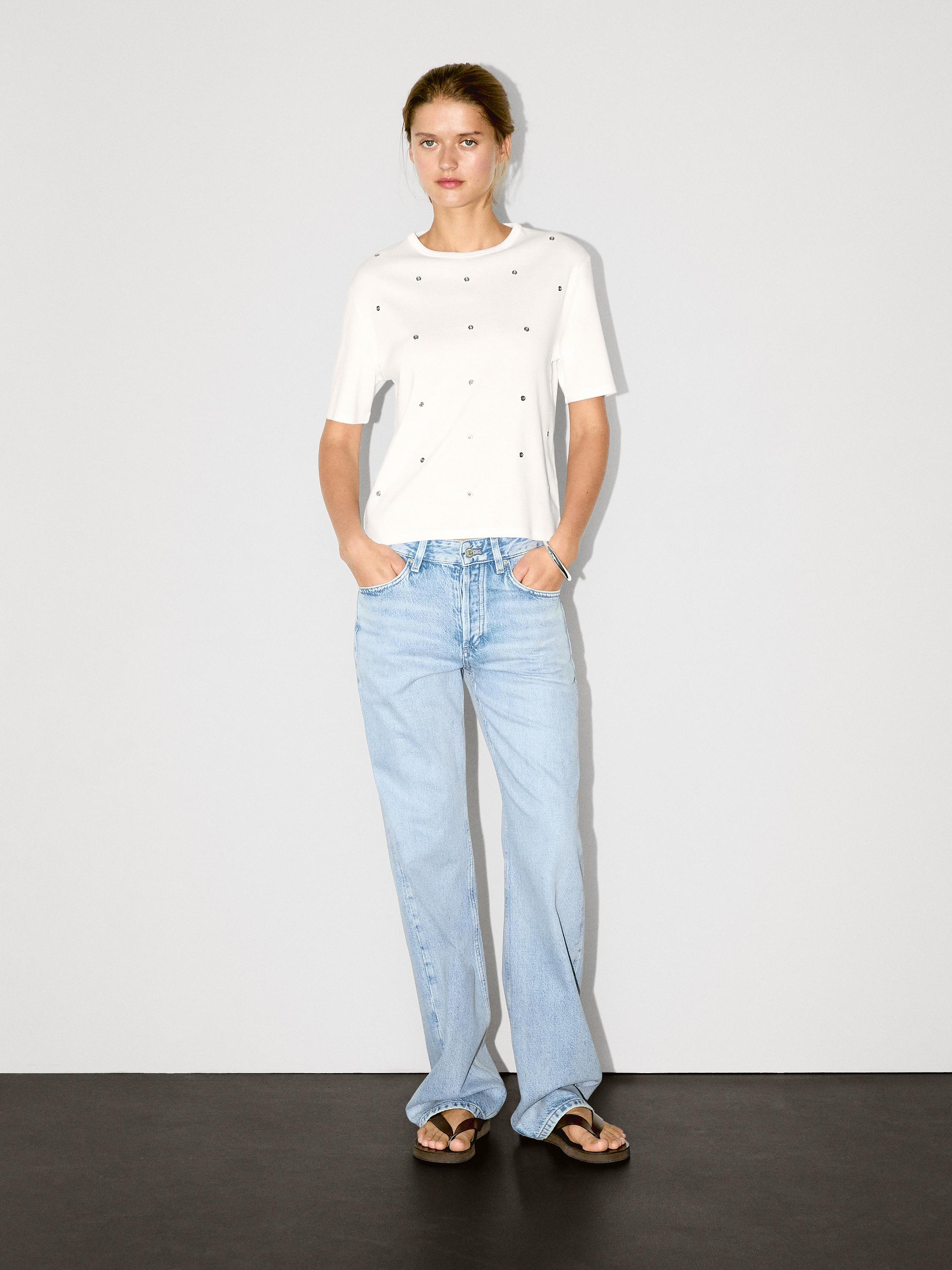 Oversized t-shirt with eyelets detail