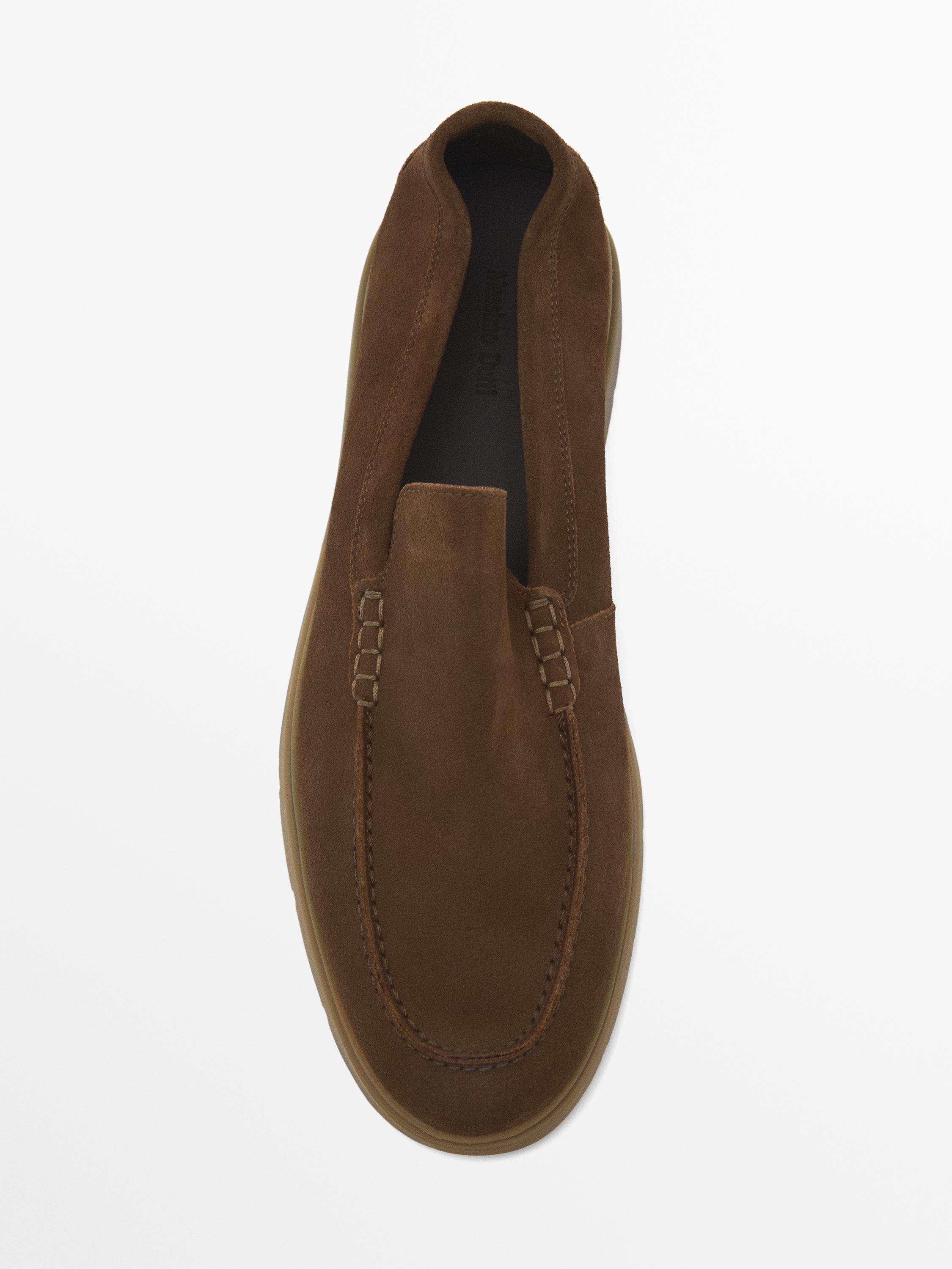 Split suede leather loafers