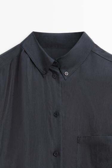 Flowing shirt with pocket detail — NAVY BLUE 4