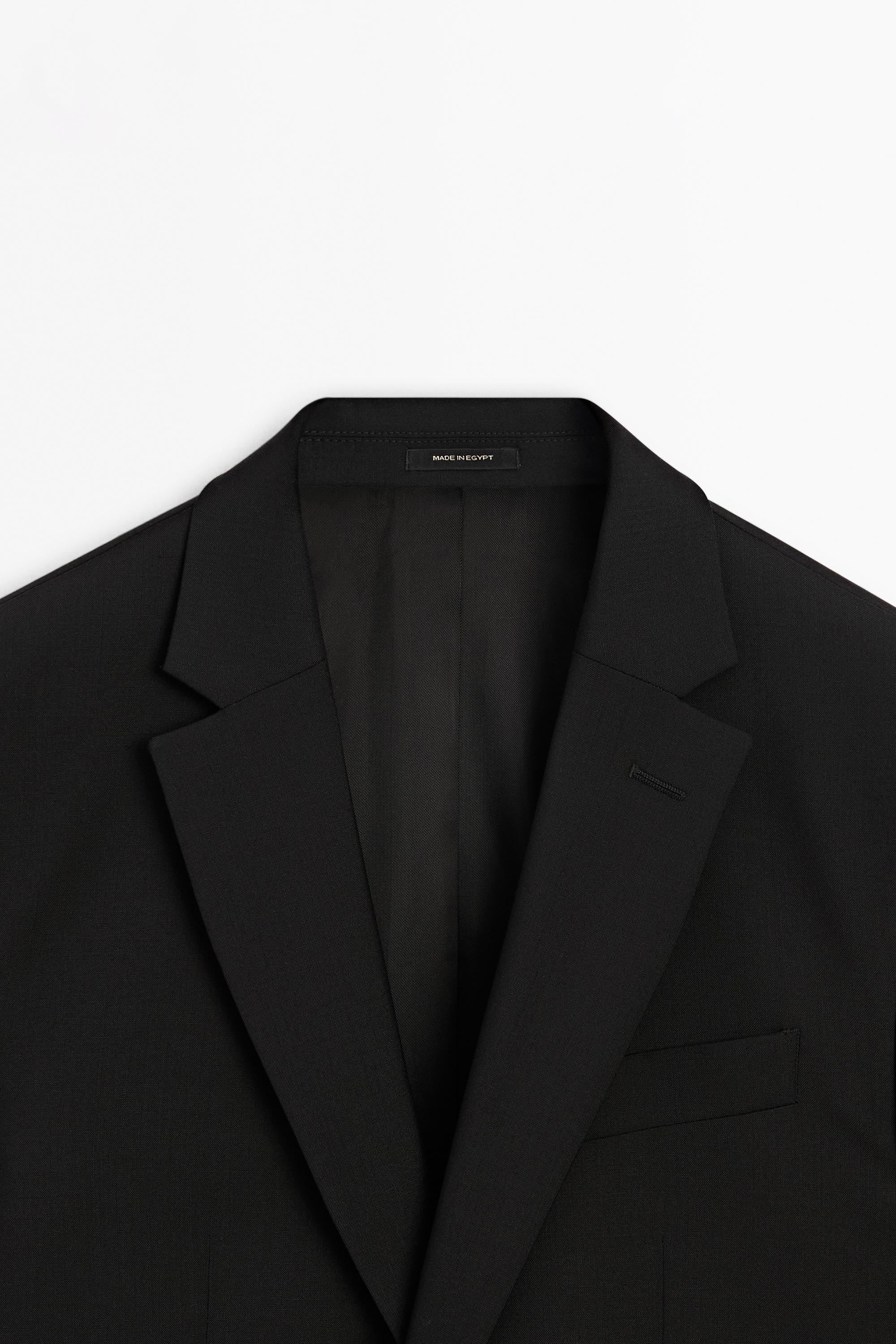 100% cool wool suit blazer — BLACK