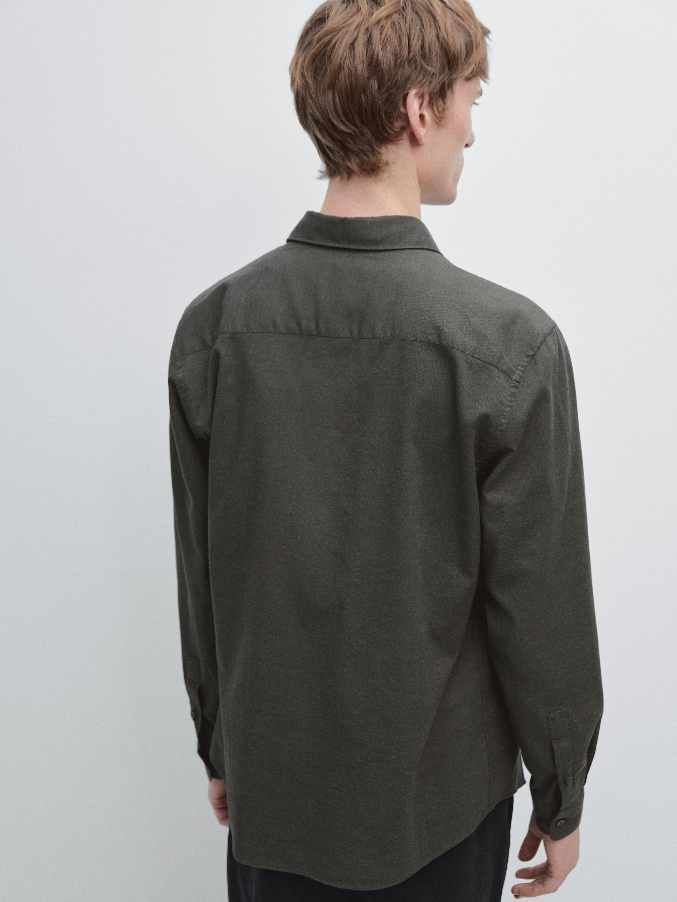 Melanž košulja od kepera slim kroja