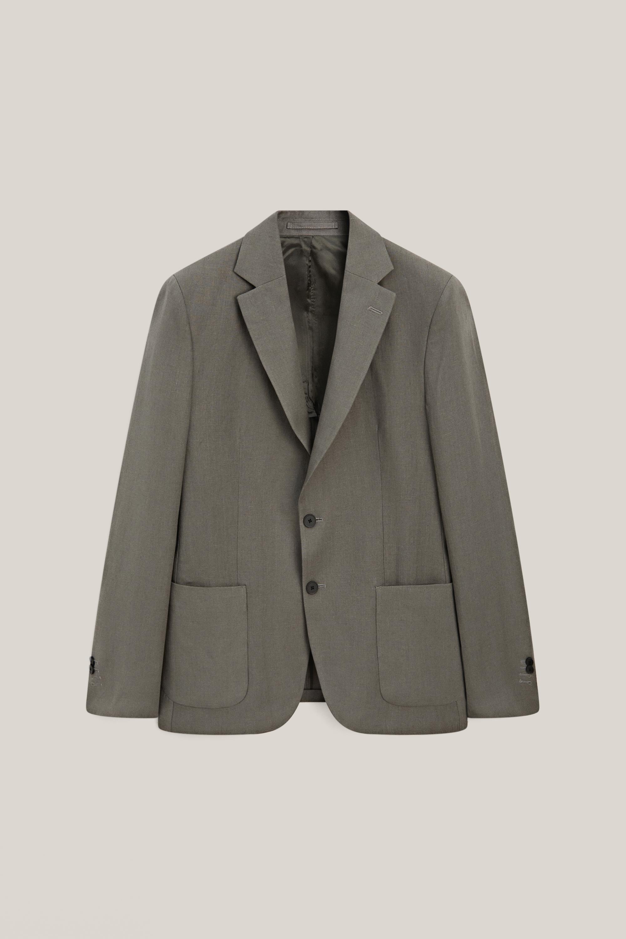 100% linen suit blazer — DARK GREEN